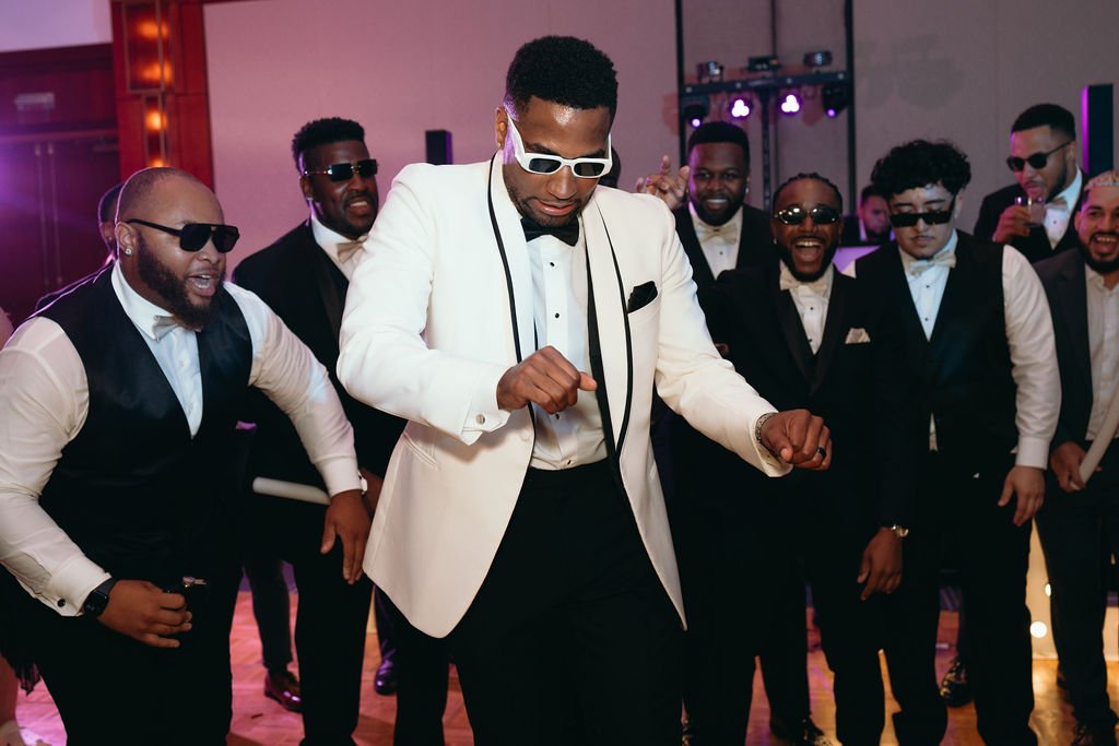 Wedding guests enjoying the dance floor during a Chicago wedding reception
