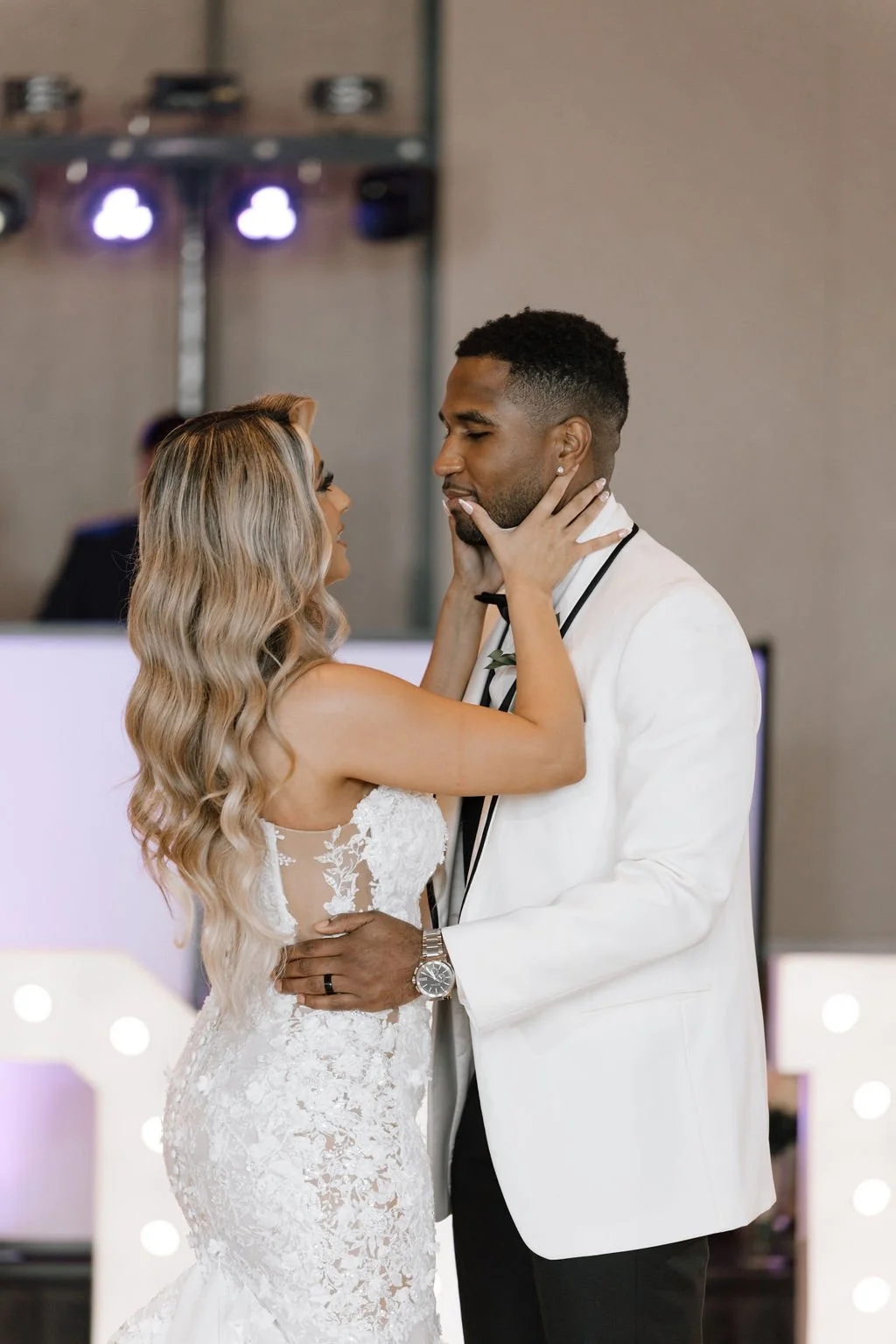 Bride and Groom sharing first dance at a Latino wedding reception in Chicago