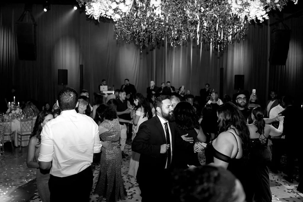 Bride and groom celebrating at a multicultural wedding reception in Chicago
