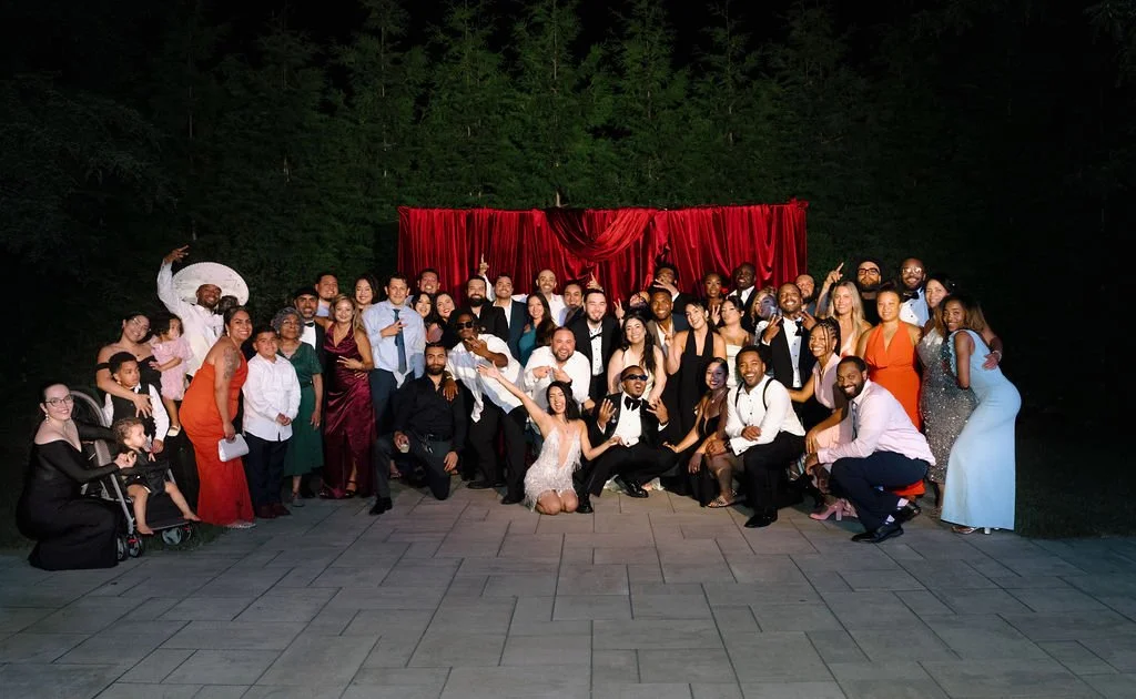 Bride and Groom with Guests at a bilingual luxury wedding in Chicago