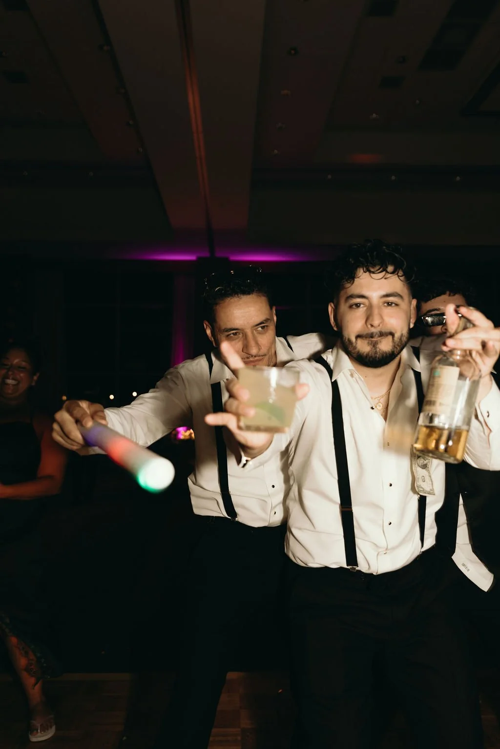 Wedding guests celebrating during a bilingual wedding reception in Chicago