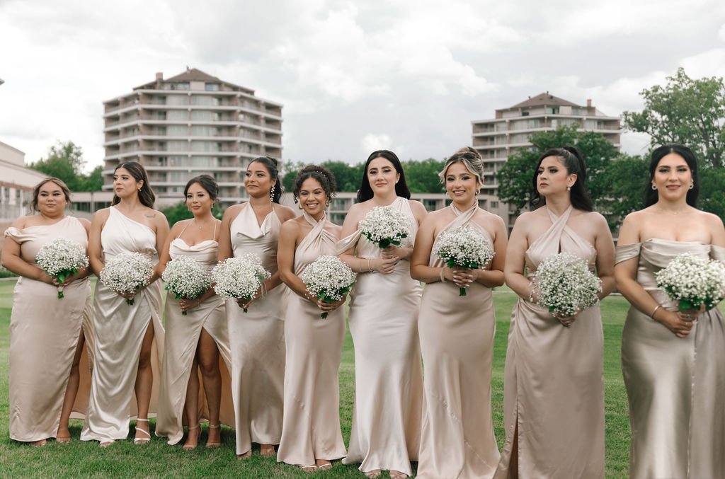 Elegant Bridal Party at a Multicultural Wedding in Chicago suburbs