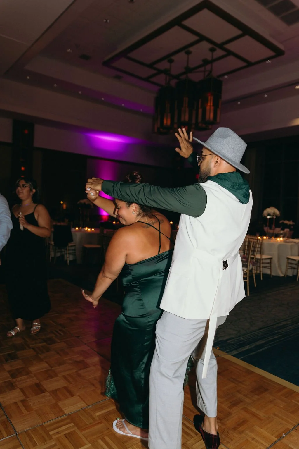 Wedding guests celebrating on the dance floor with CR Event Group in Chicago