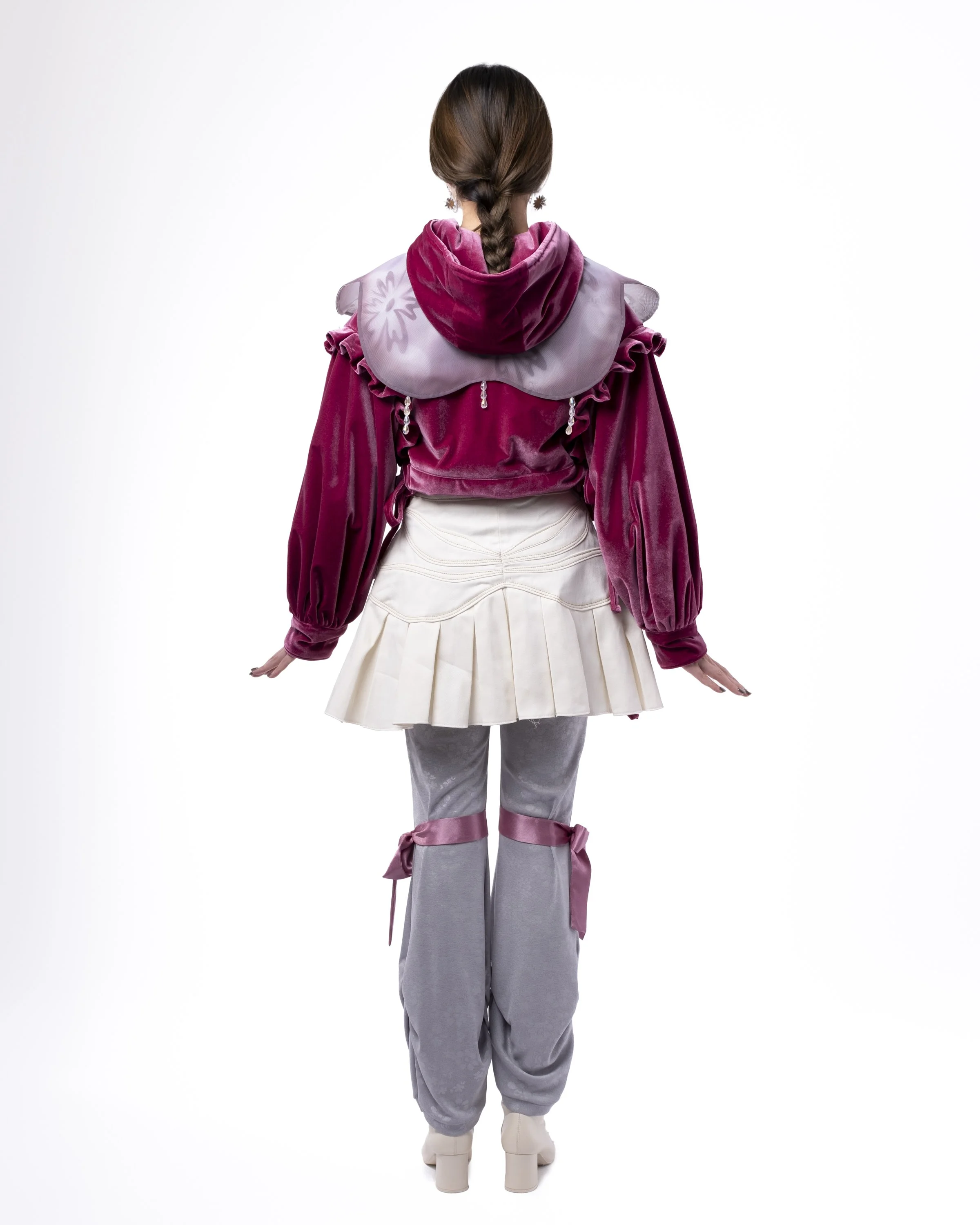 GoodGrl hoodie x DragonFly skirt x Floral collar x Floral leggings 