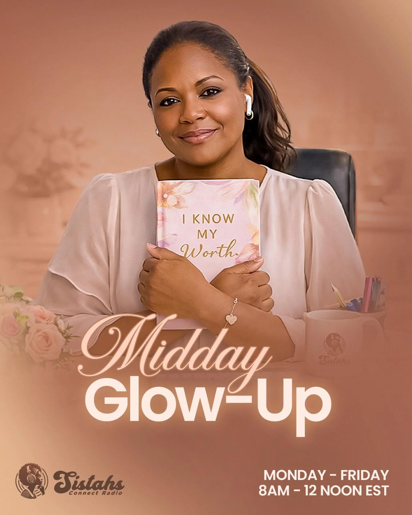 ✨ MIDDAY GLOW-UP ✨
Your reminder that you are that woman.

The Midday Glow-Up is your mid-morning soundtrack for confidence, focus, and forward motion. Featuring light, chill, empowering music that flows with your day and keeps your energy steady and