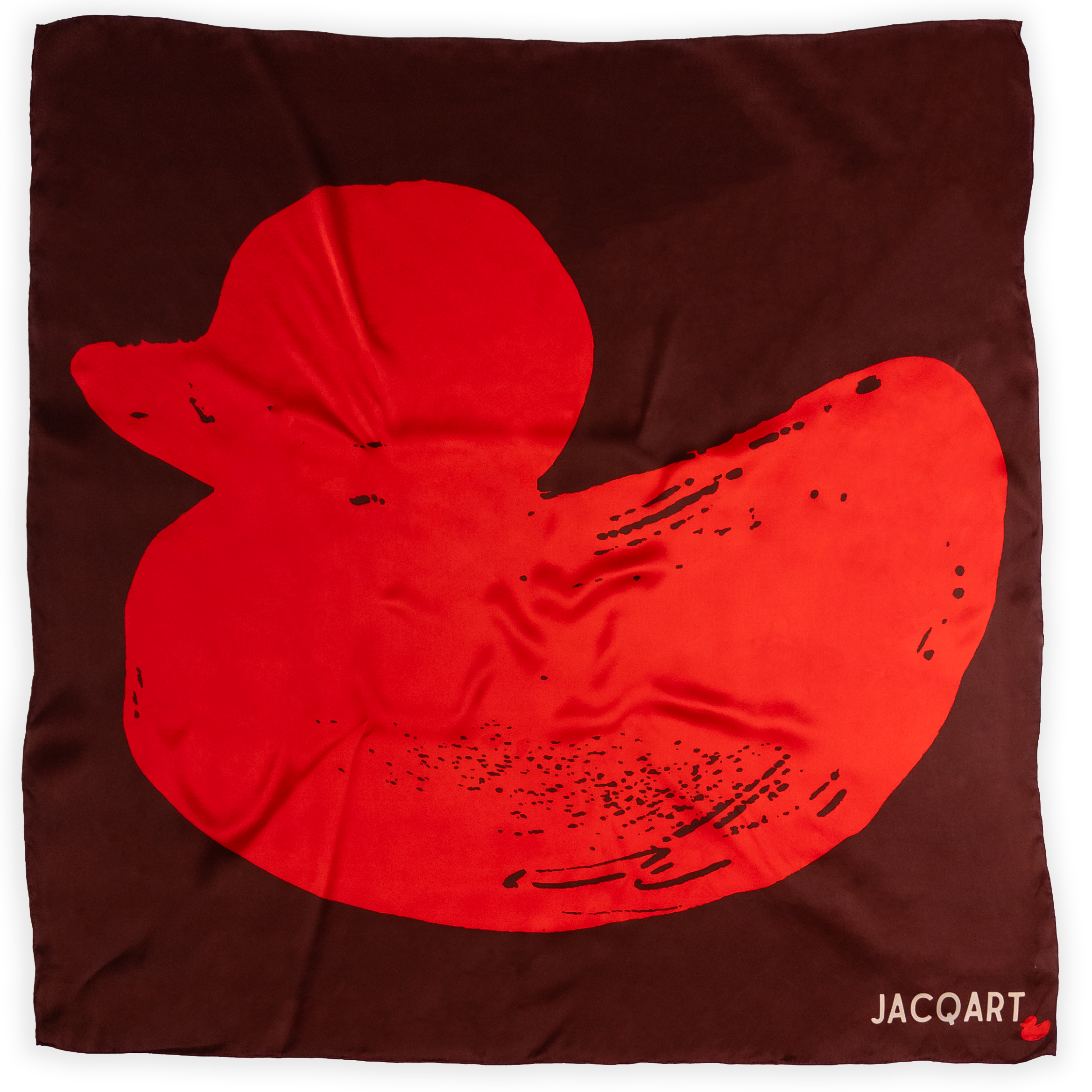 Red and Maroon Silk Scarf . L