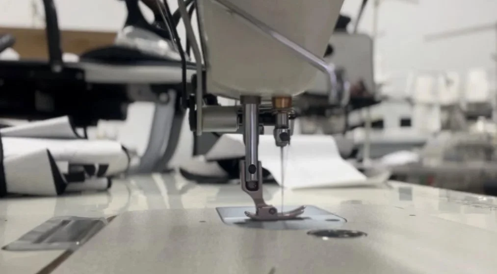 Close-up of a sewing machine Juki DDL-8700-7