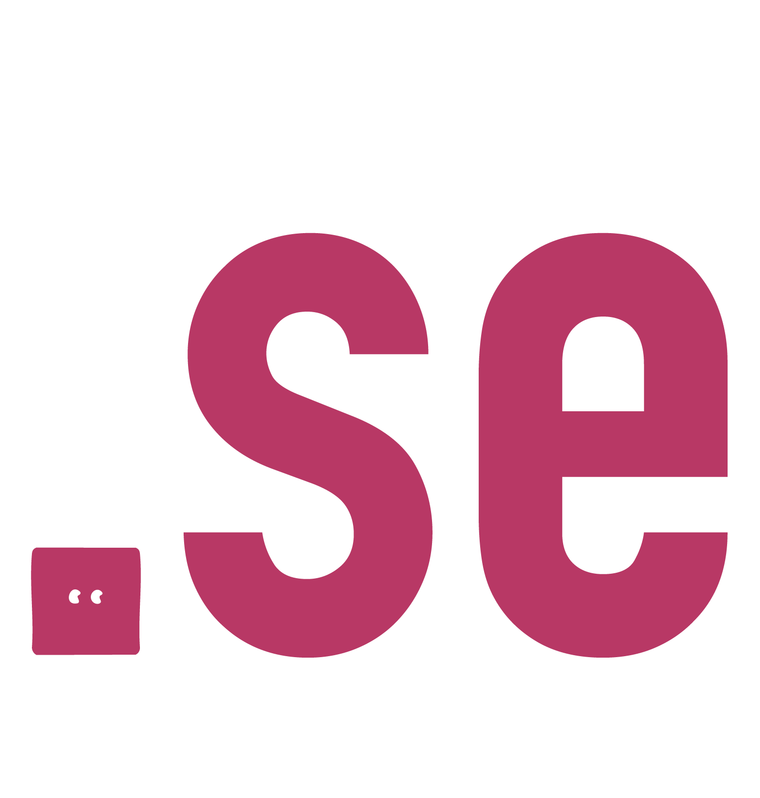 Stort text med ordet 'sö' i rosa färg på svart bakgrund, med citattecken och en mindre ruta med citattecken ovanför.