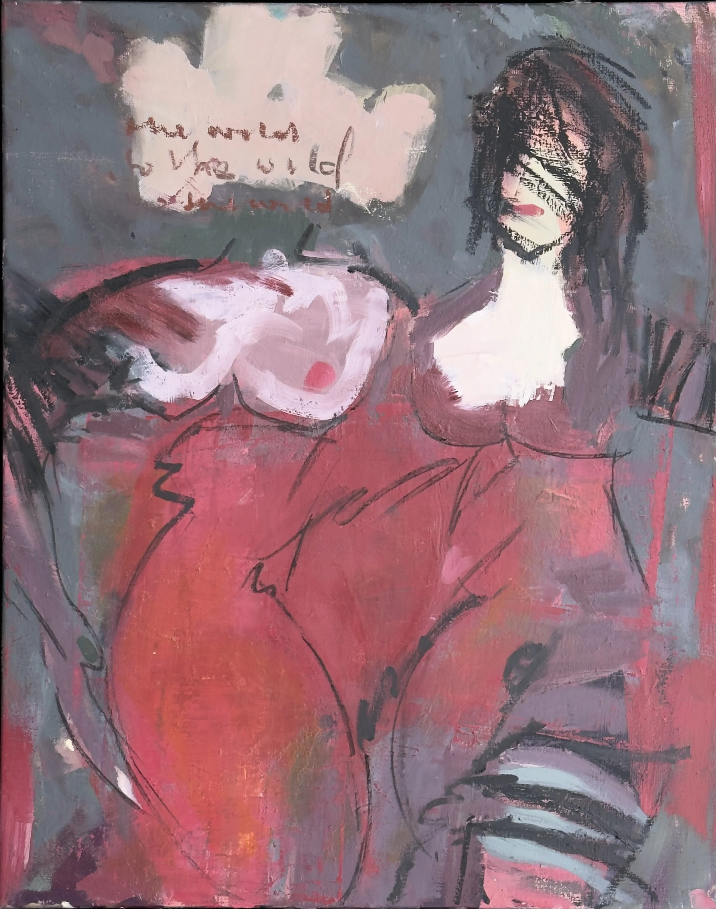 Doing it for ourselves
Oil, charcoal and oil stick on linen

60 x 76 Framed