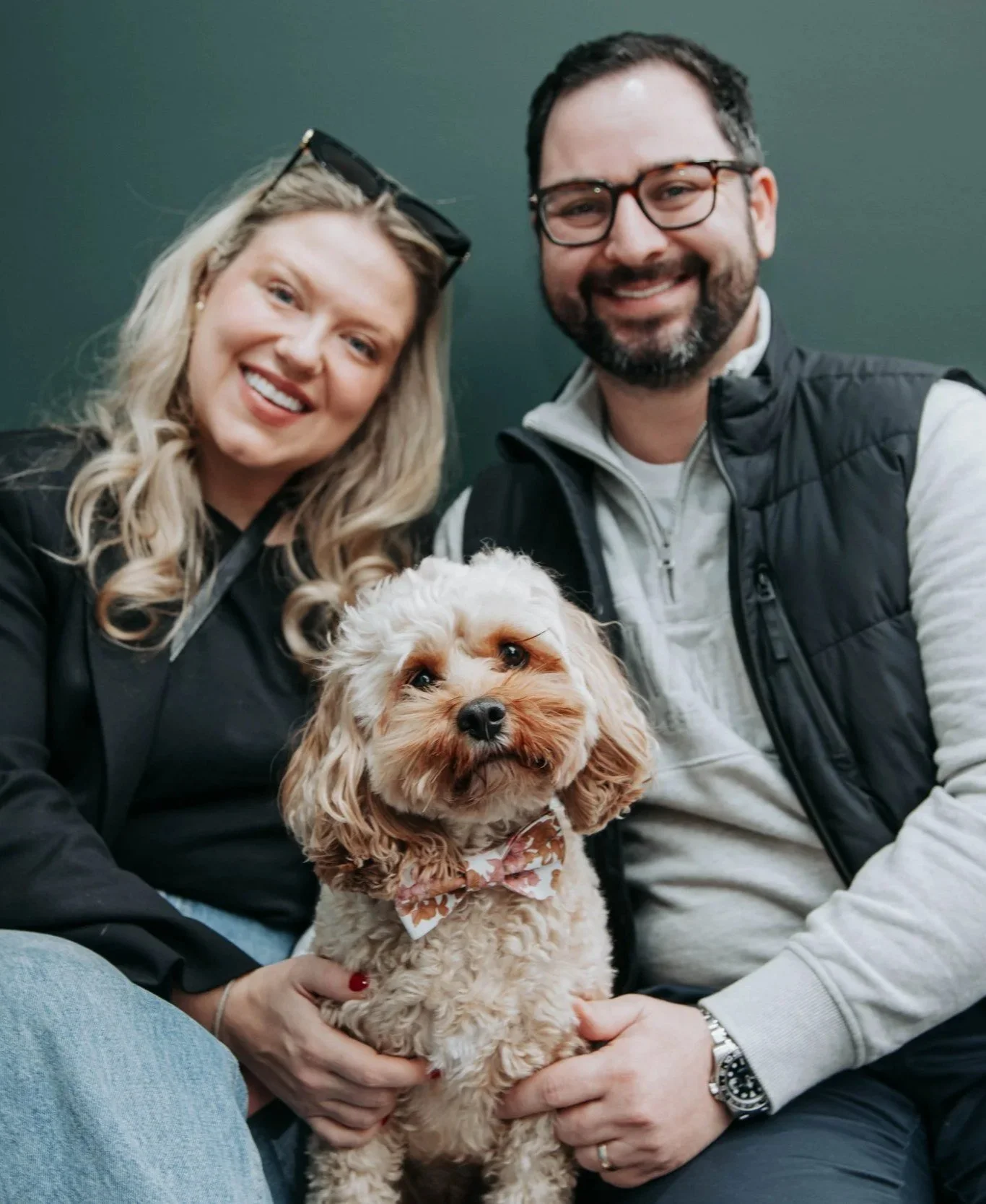 Couple with their dog at Tooronga Veterinary Hospital