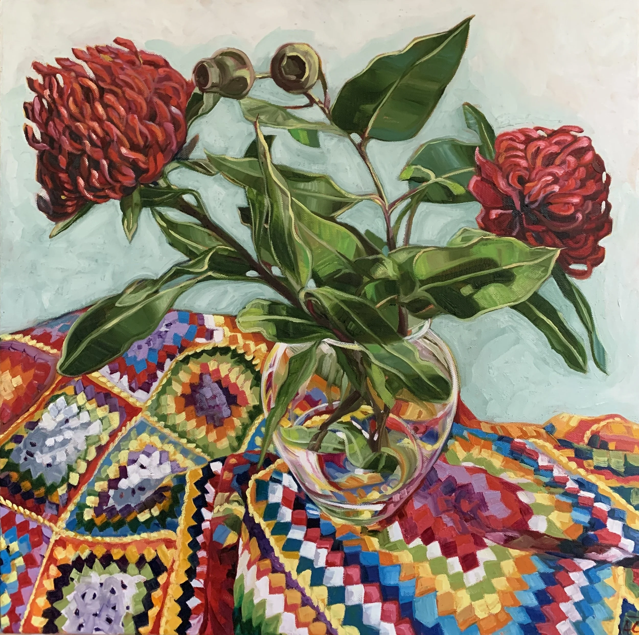Waratah and granny squares