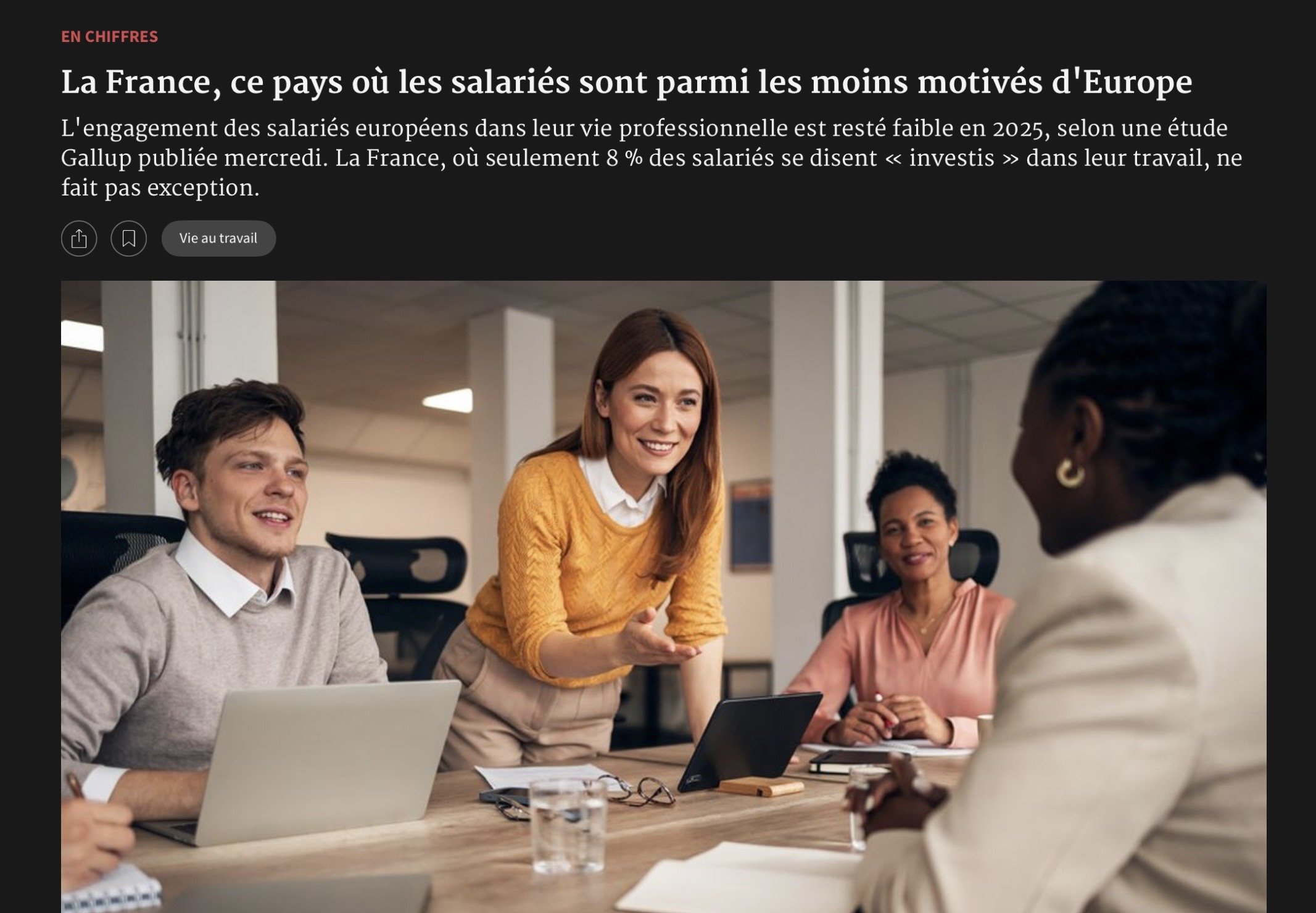 8% seulement de salariés engagés en France ?