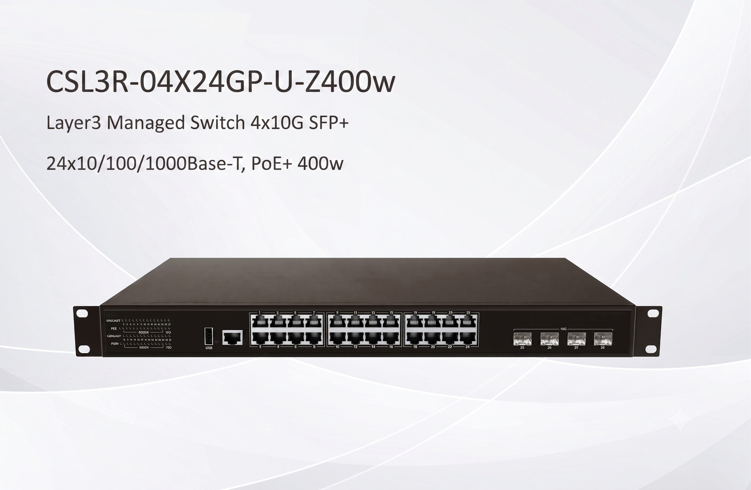 Managed 24 port 4 SFP PoE Switch