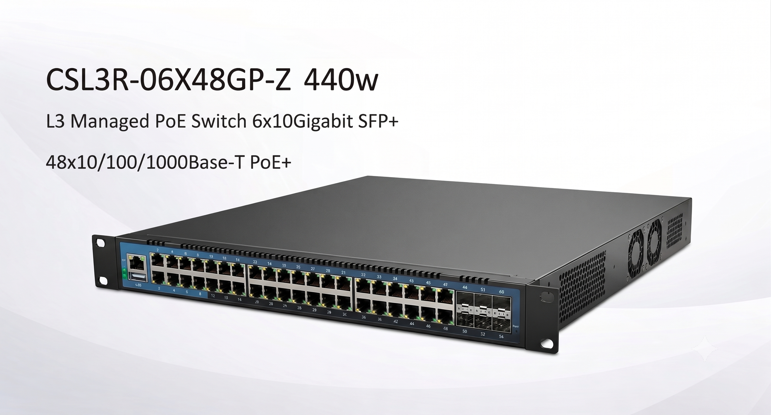 Managed 48 port x 6 SFP PoE switch