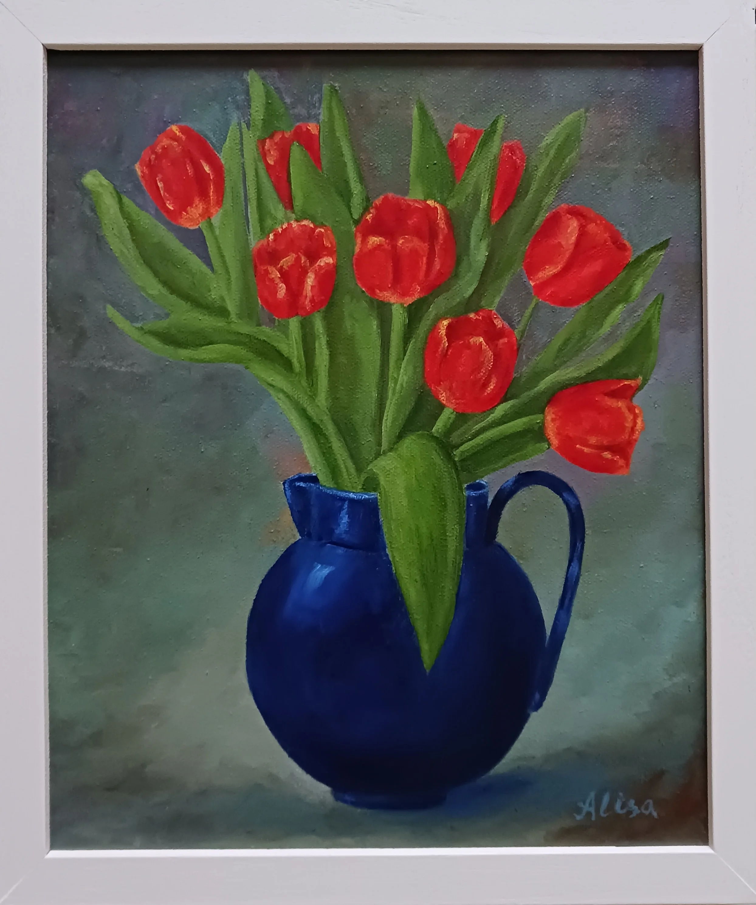 "For you-1", still life, oil on canvas 25 x 30 cm,
Framed, 2023. For sale 220 euro.