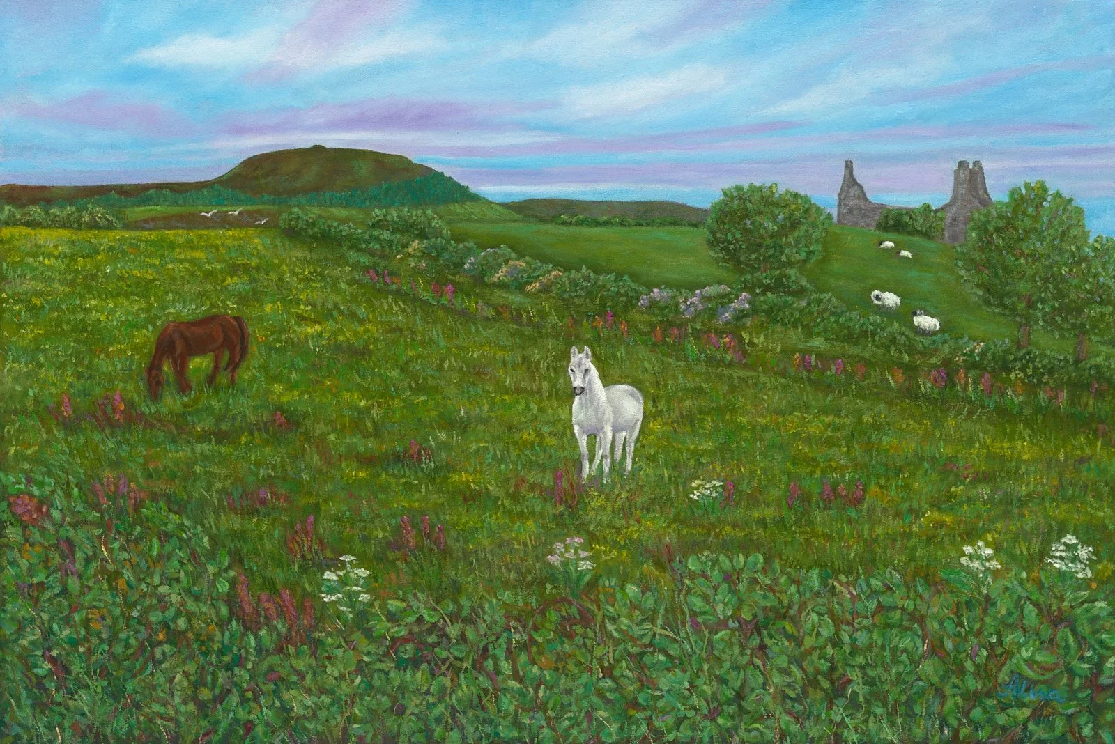 "The view to Knocknarea", oil on hand made stretched canvas, size 51 x 84 cm, 2026. Unframed, price 500 euro.  