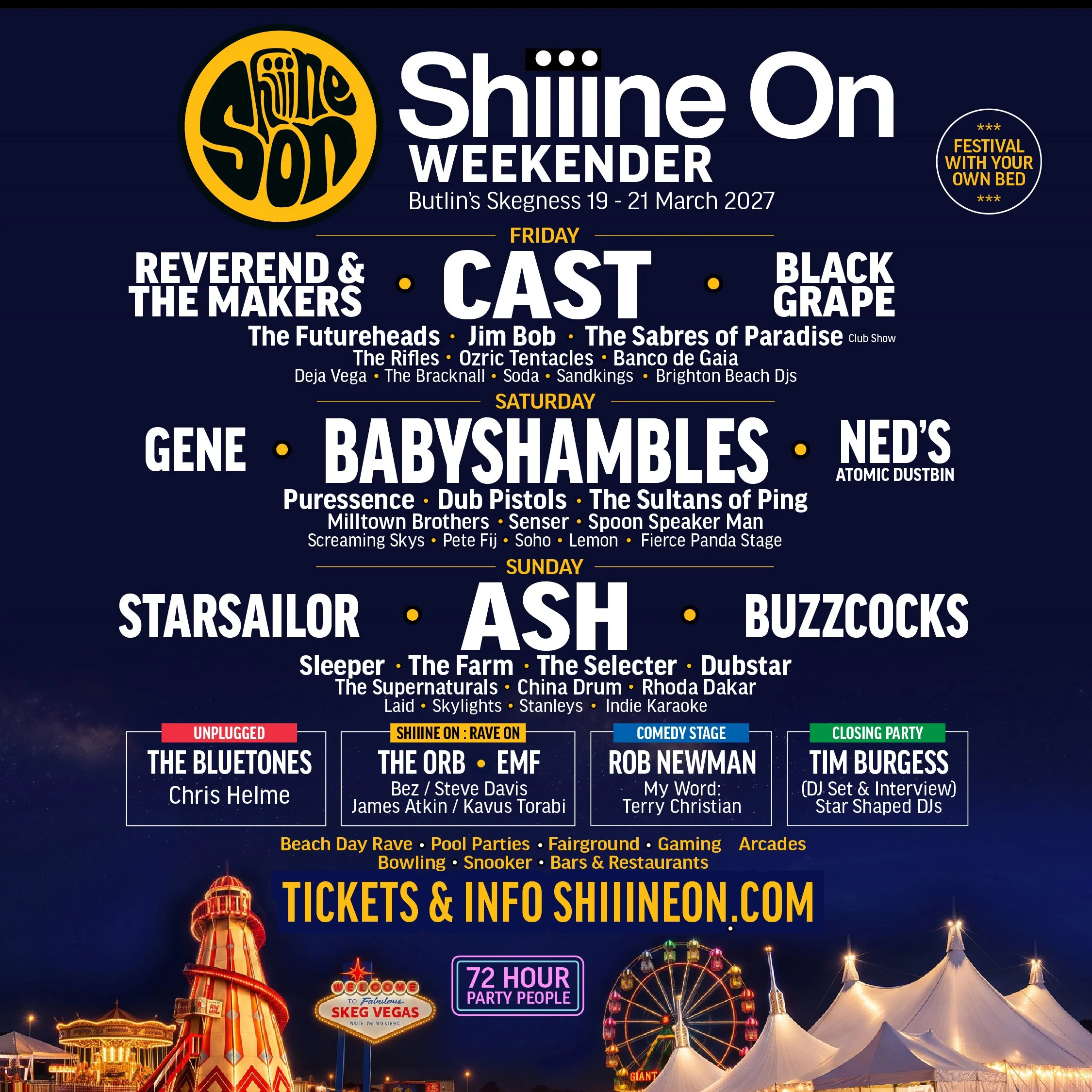 SHIIINE ON SKEGNESS 2027 CONFIRMED
