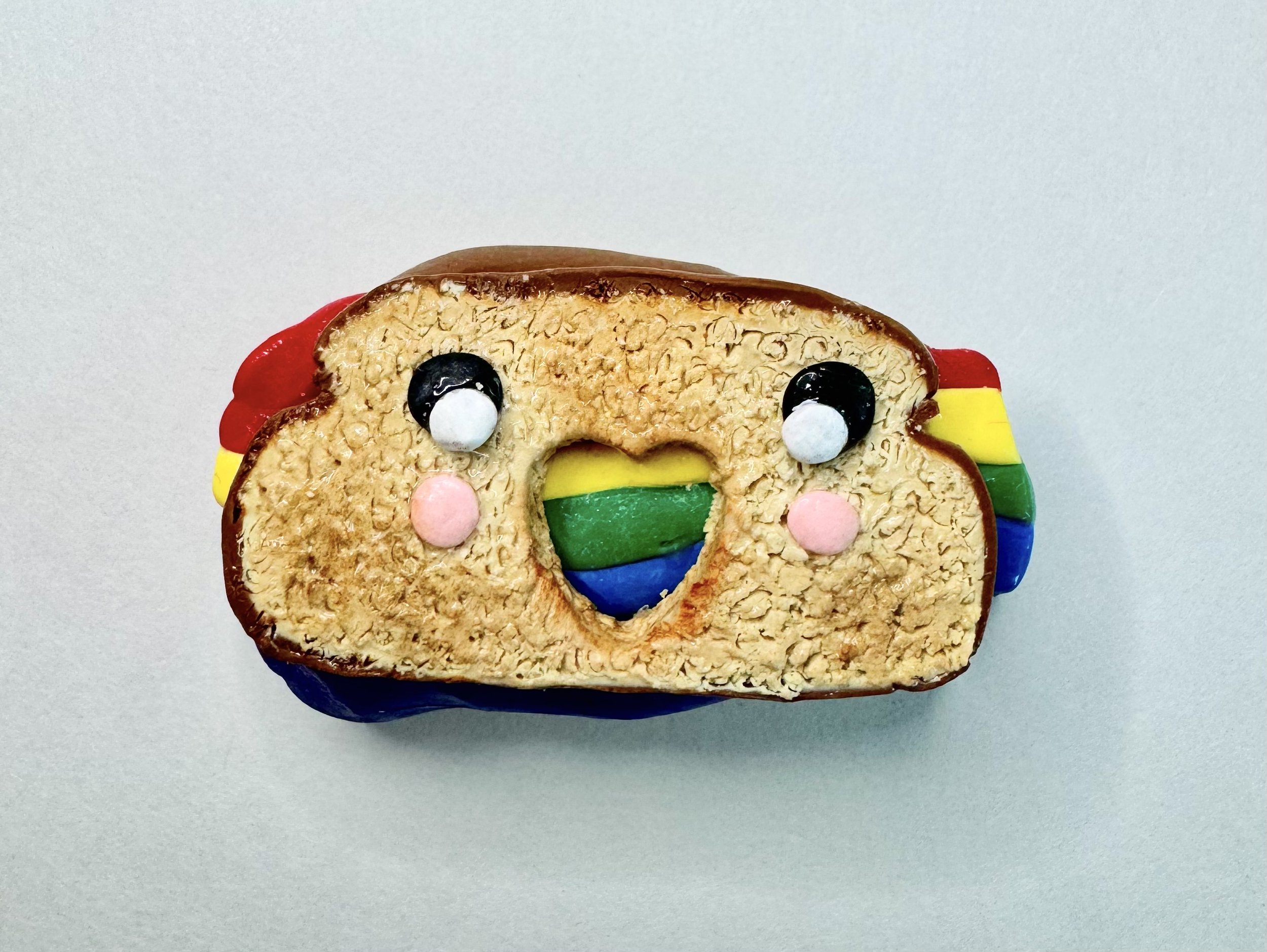Kawaii Rainbow Grilled Cheese Magnet