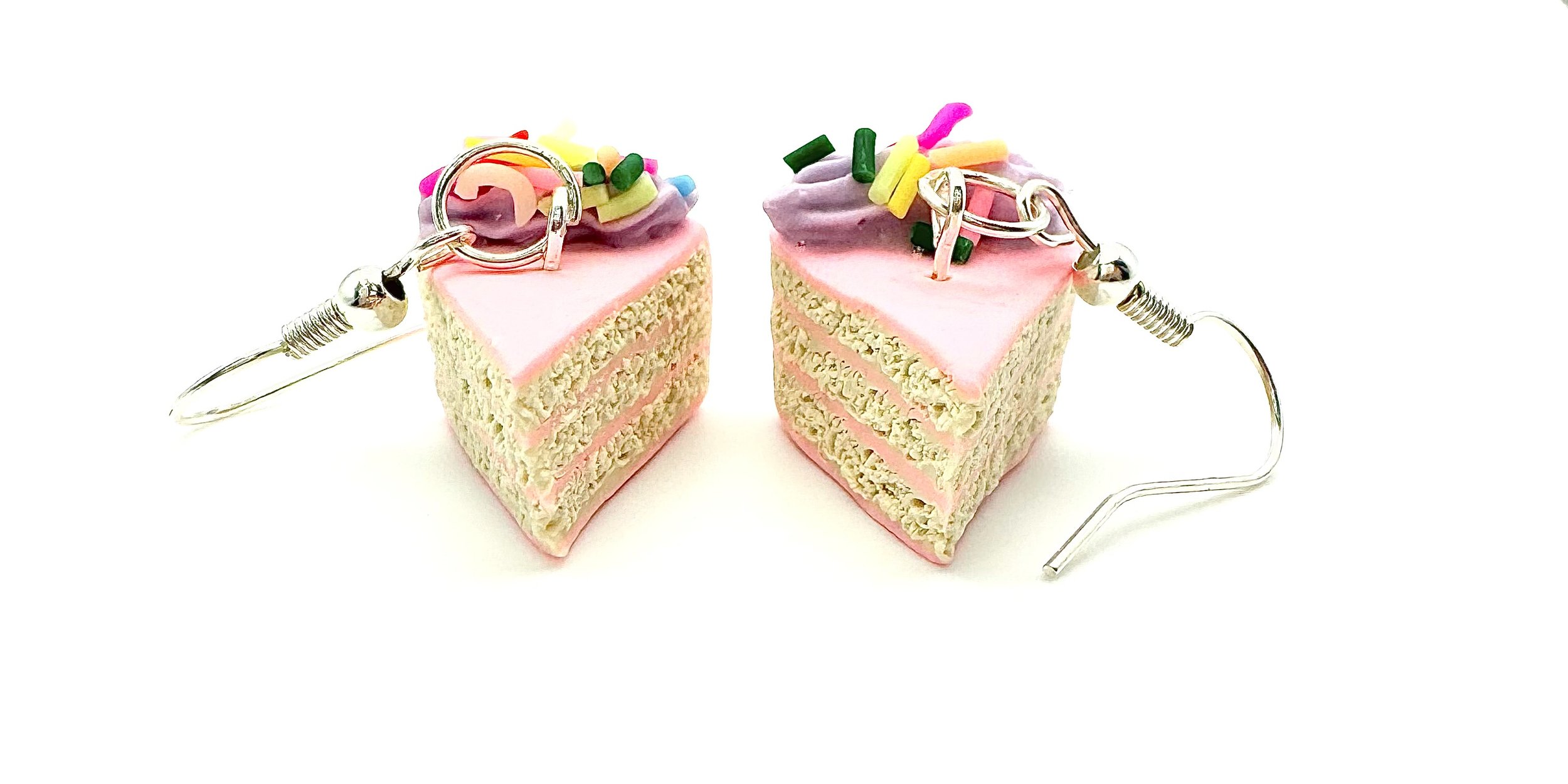 Pink Cake Slice Earrings