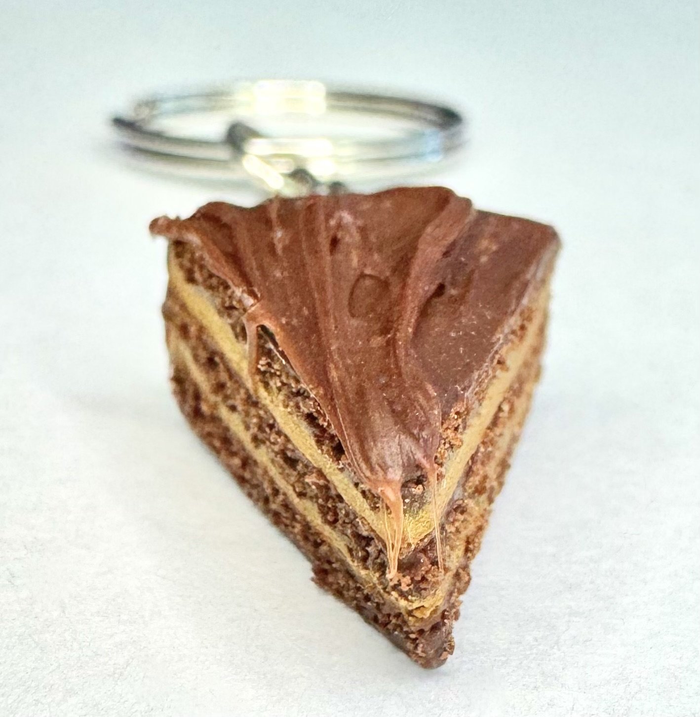 Chocolate Cake Slice Keychain
