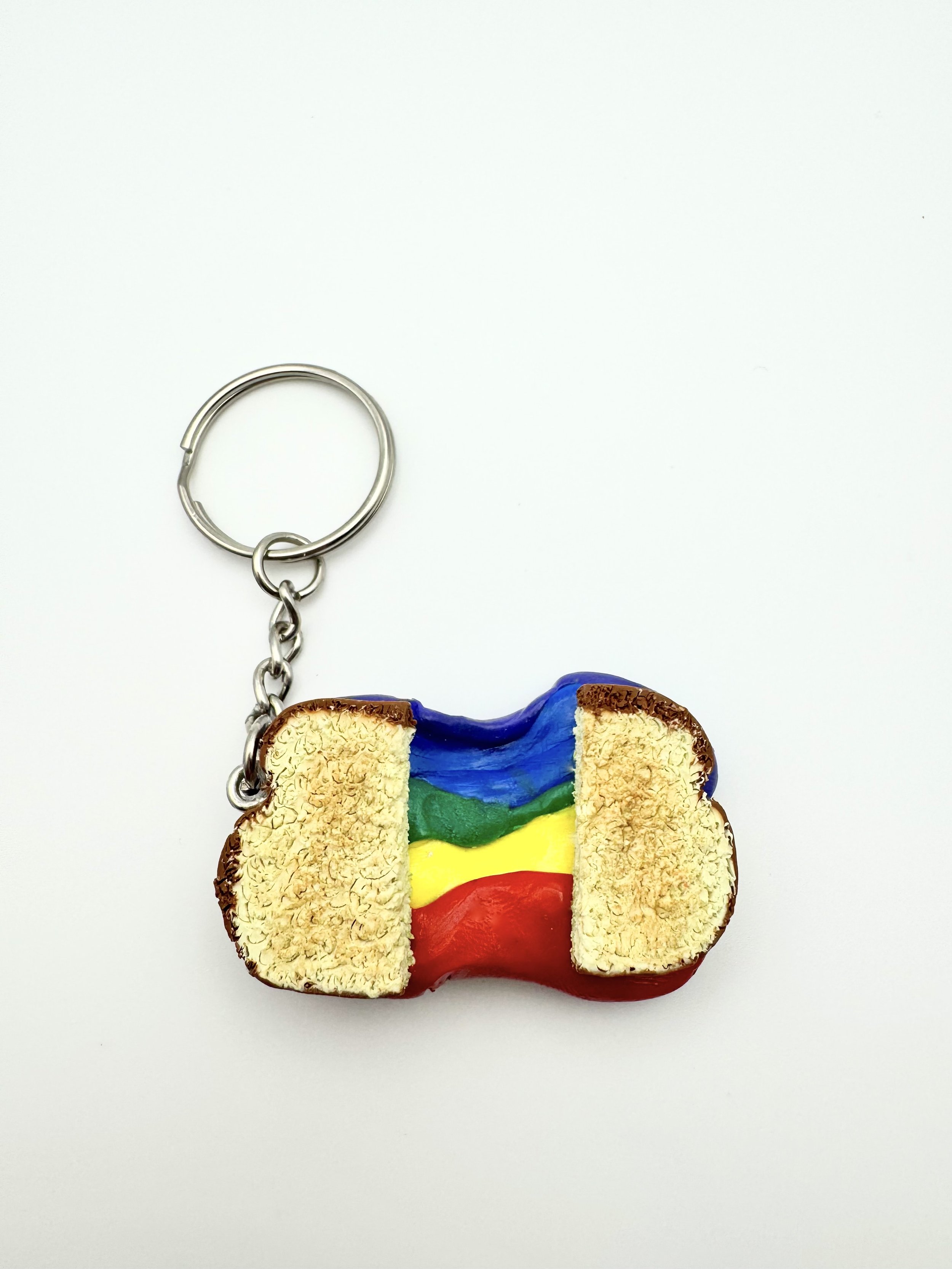 Rainbow Grilled Cheese Keychain