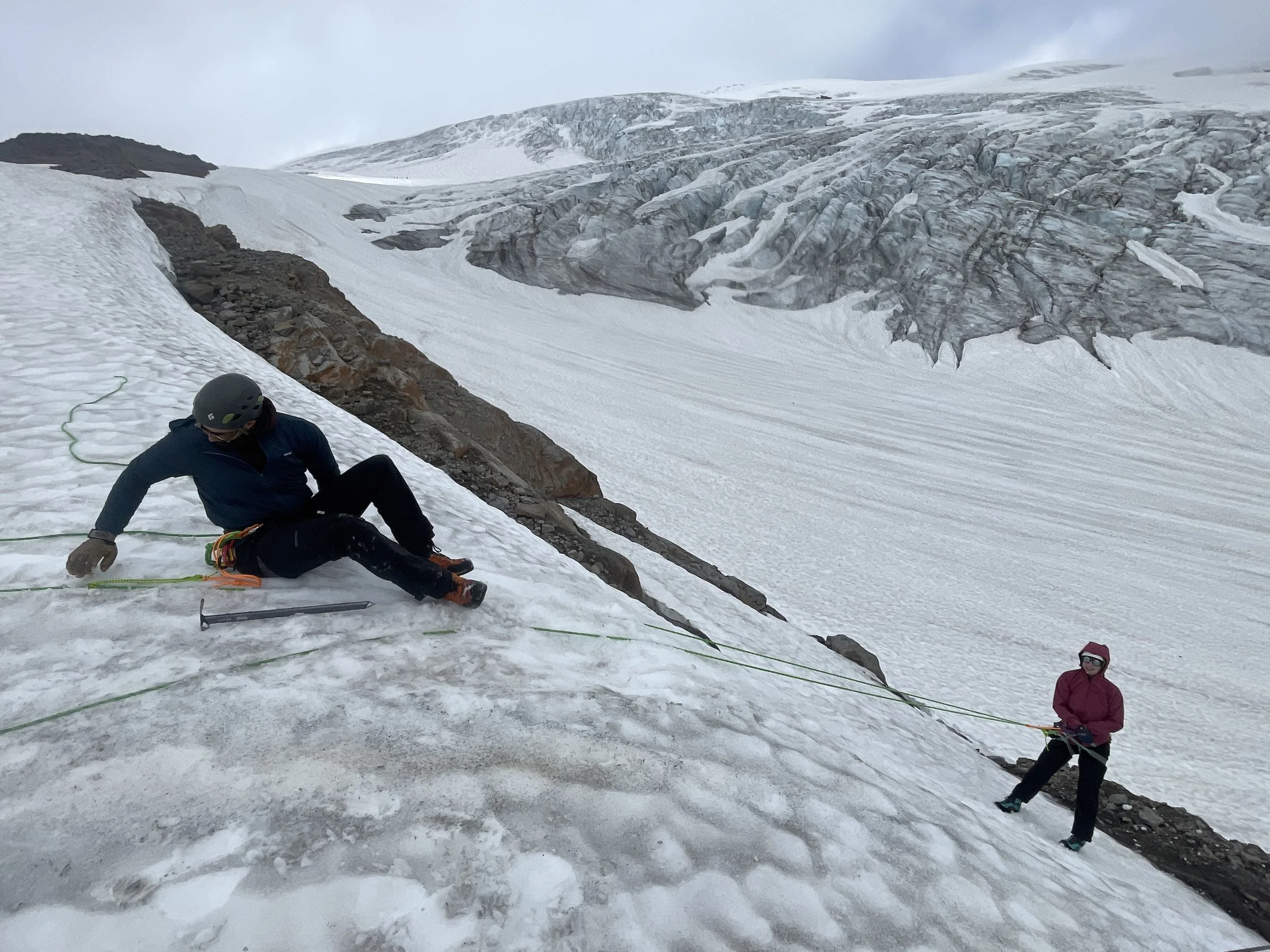 Moutaineering Crevasse Rescue Course Mount Baker North Cascades Washington. Glacier Travel & Skills Course with AMGA Guide