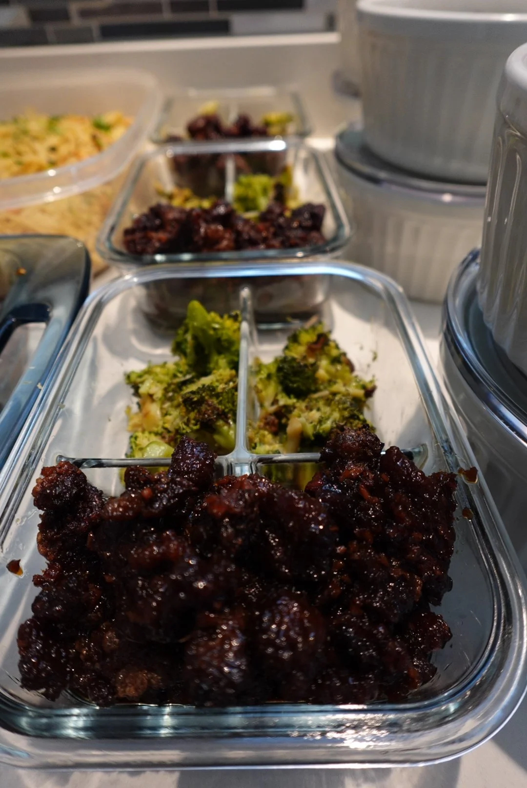 Mongolian beef tips and broccoli