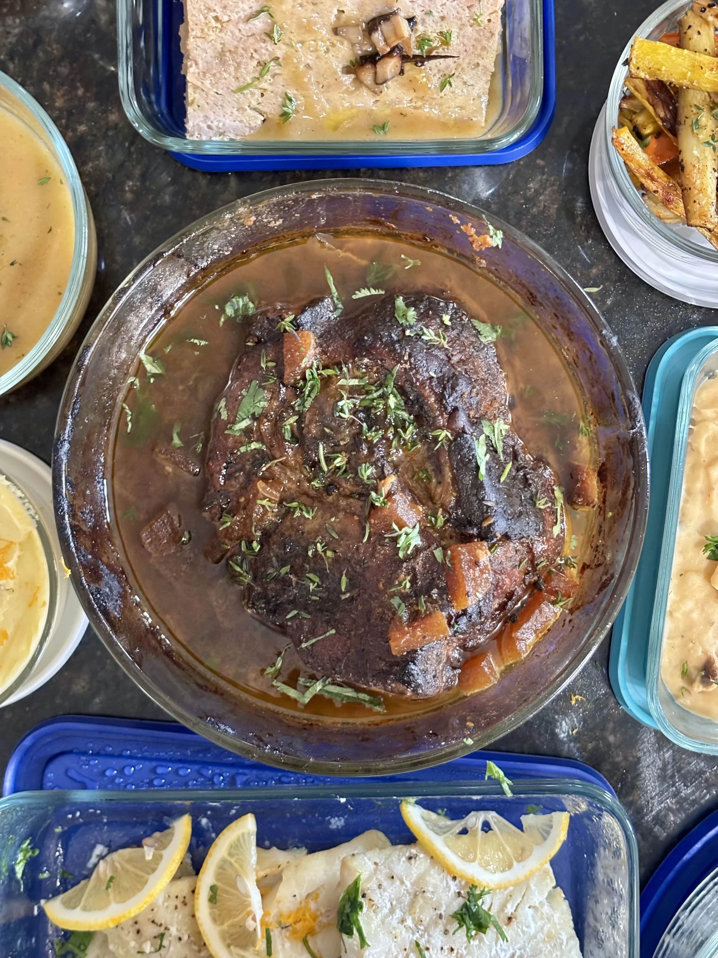Slow braised beef chuck roast for private chef client in VA