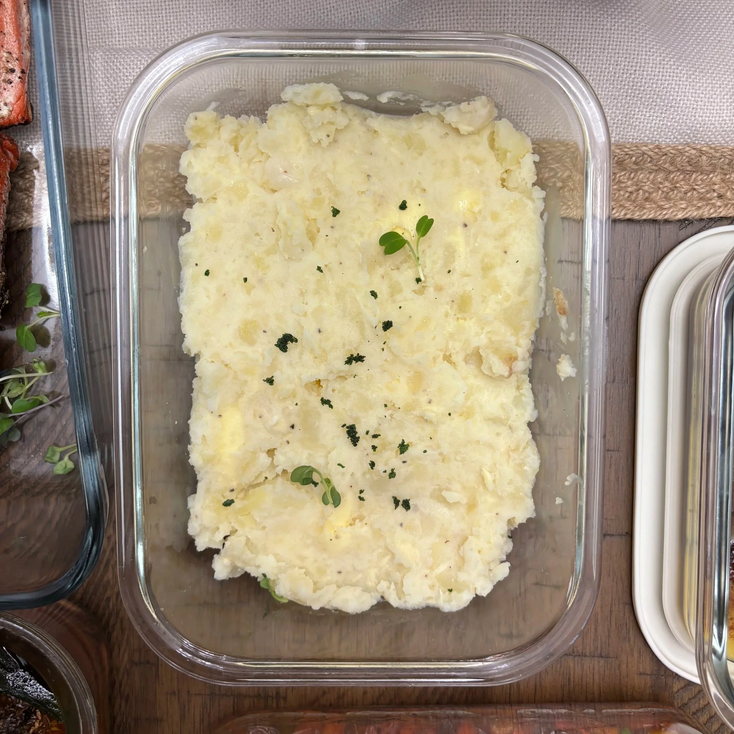 Delicious creamy mashed potatoes for my gluten free clients week 5 of their culinary household retainer.