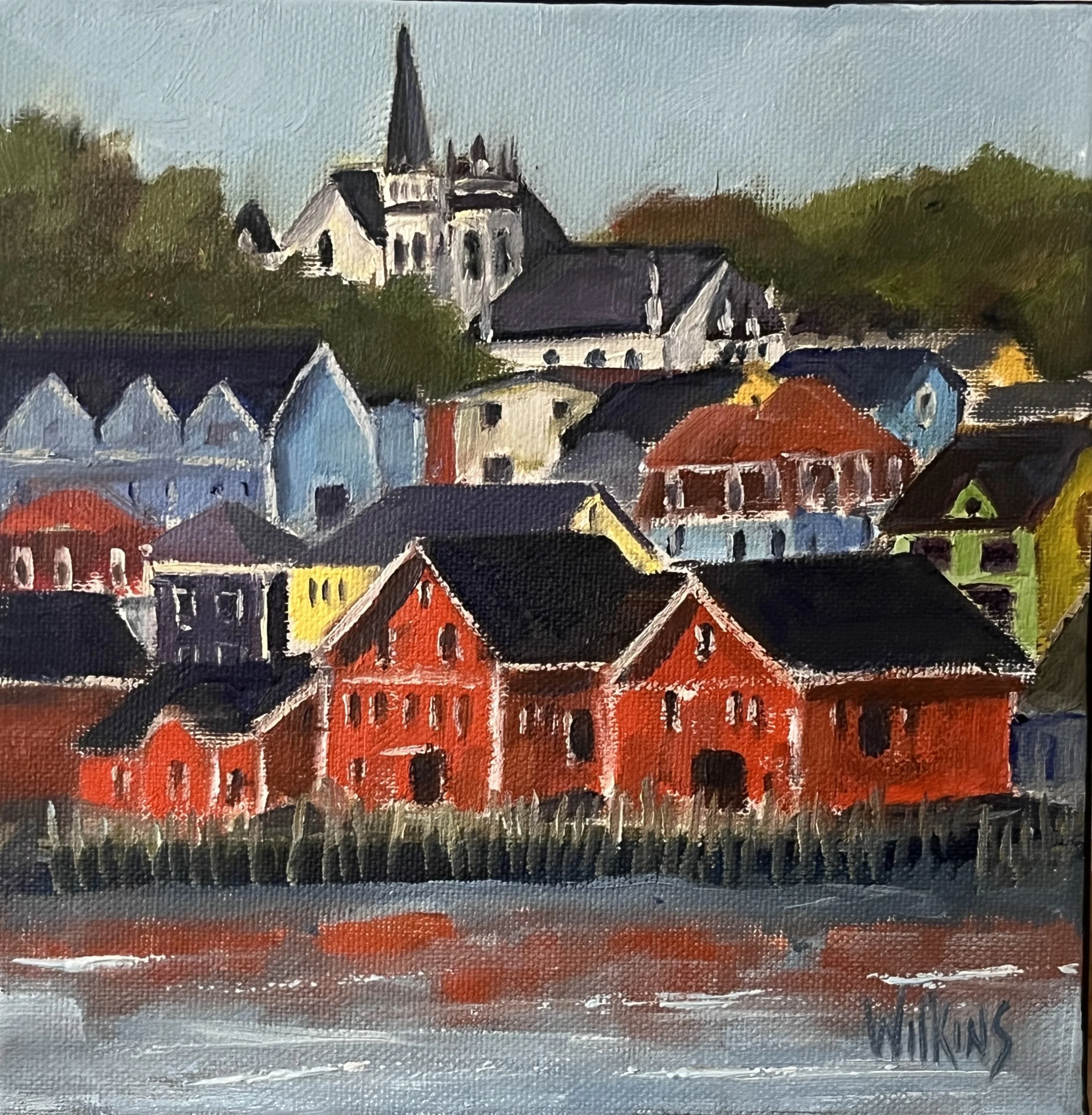 "Lunenburg Waterfront", 8x8" Oil on Gallery Canvas, $145