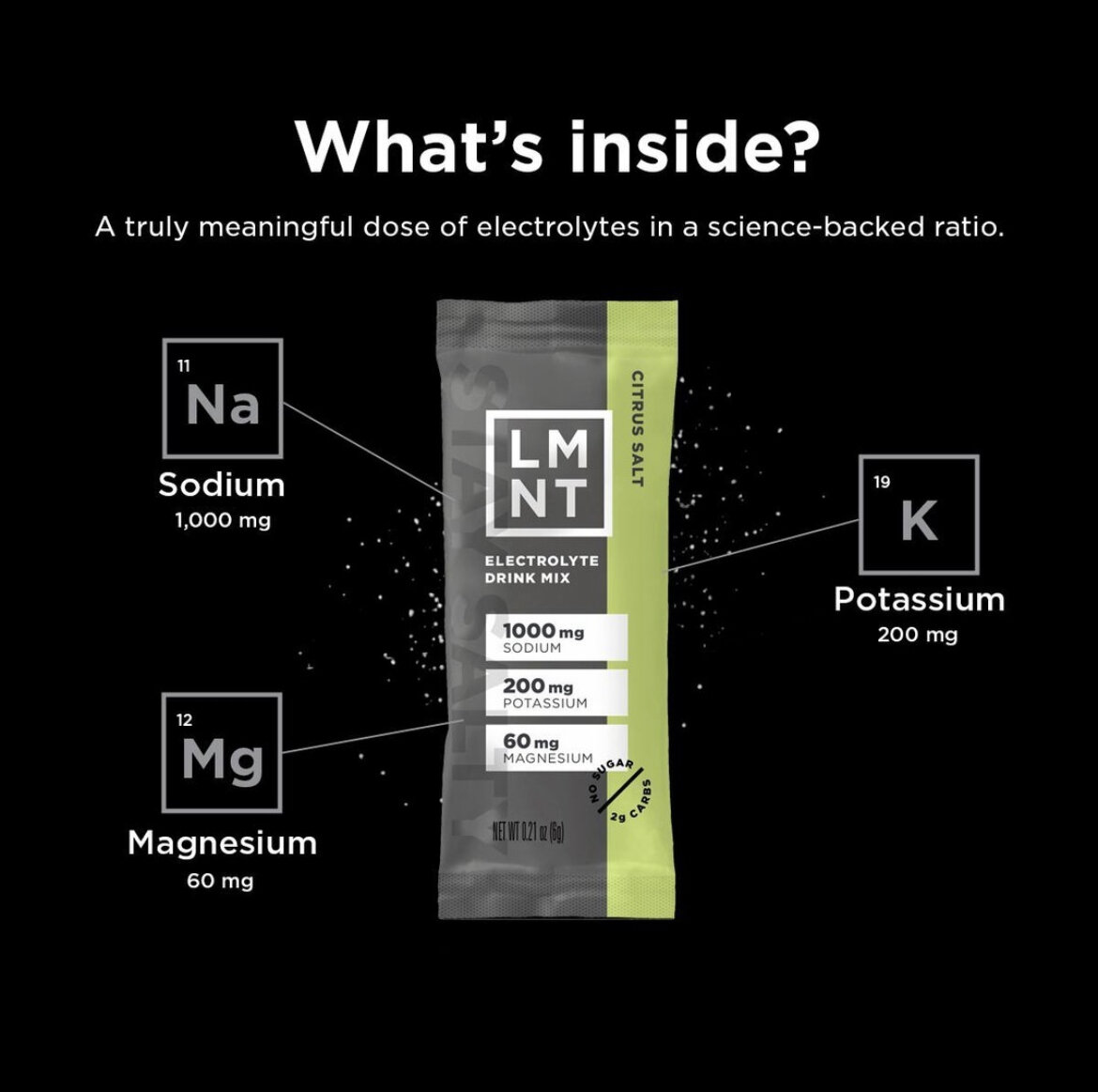 We're making sure everyone stays hydrated on Camp Yoga weekend with @drinklmnt electrolytes! 💦

**REPOST**

LMNT&rsquo;s electrolyte ratios explained: Spark notes edition ⚡⁠
⁠
1000mg Sodium⁠
Most people need 4-6 grams of sodium per day for optimal h