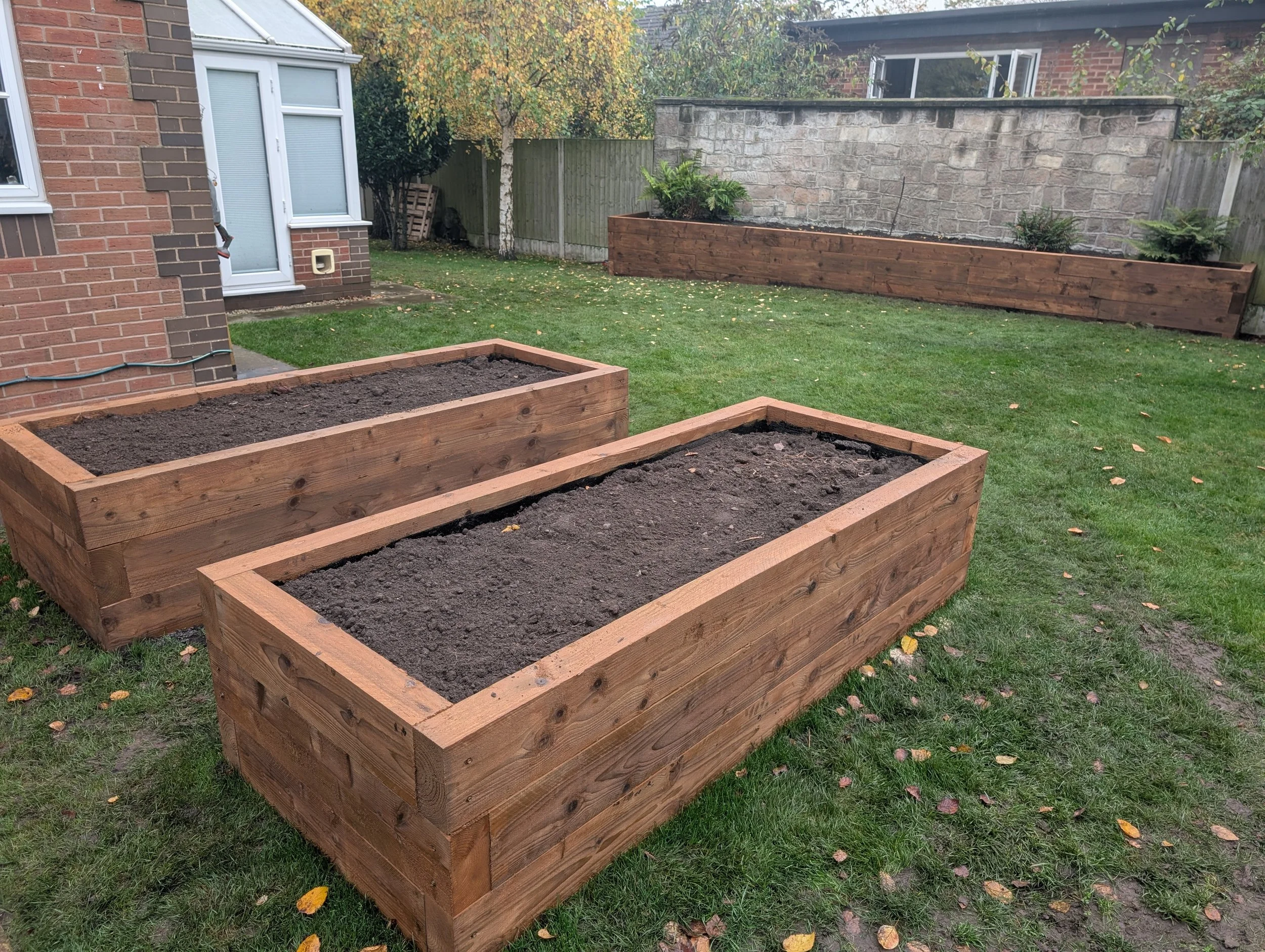 Raised beds constructed in Leighton Crewe