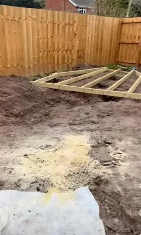 During landscaping of a pond and deck in Shavington