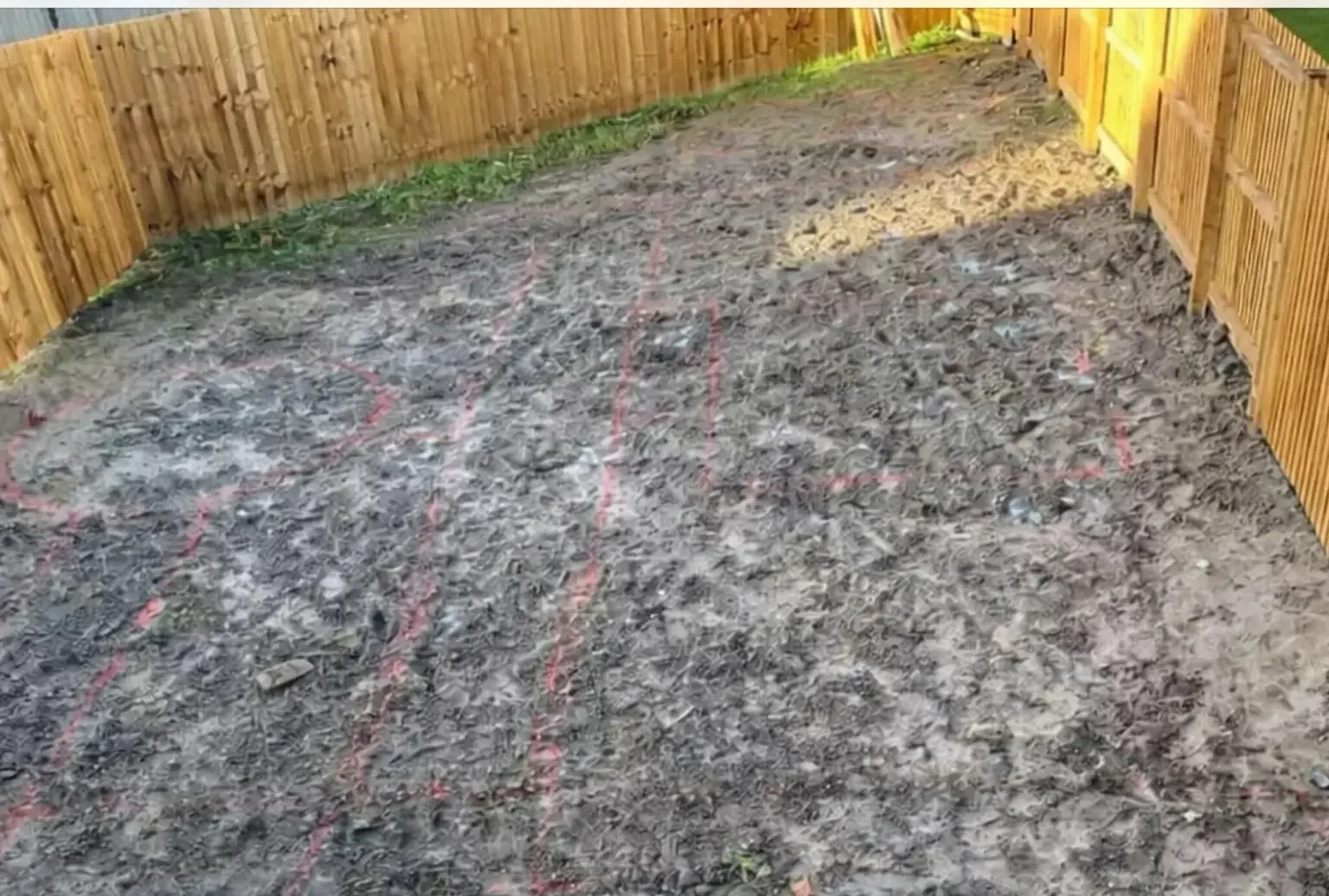 Before new build garden landscaping in Shavington