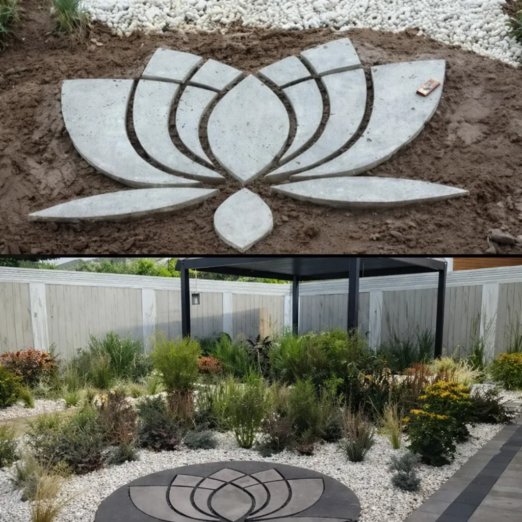 During and after cutting bespoke porcelain porcelain paving in Trentham, stoke-on-trent