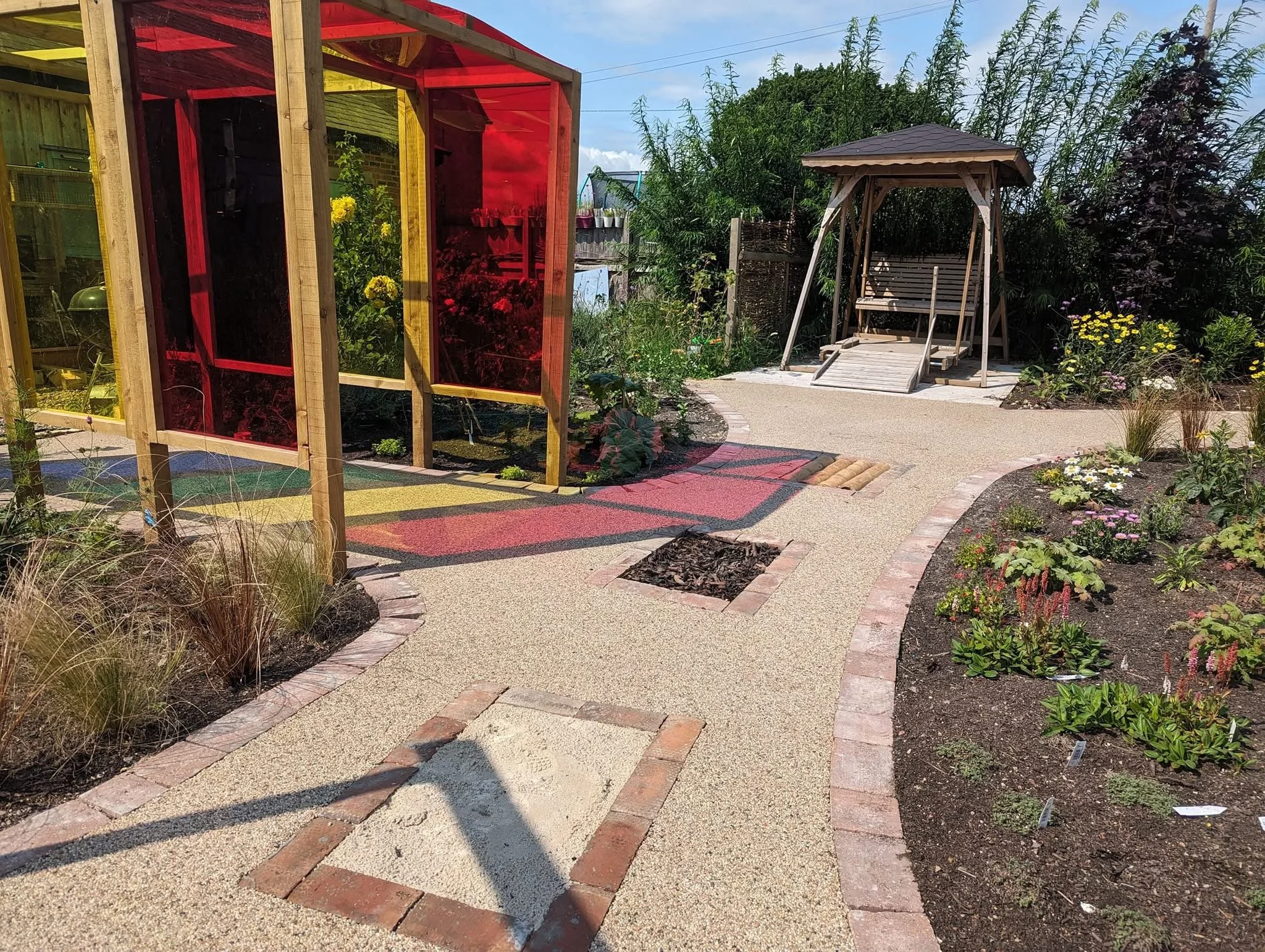 Children’s sensory garden designed and built by Goodwin Gardens Ltd near Nantwich, Cheshire