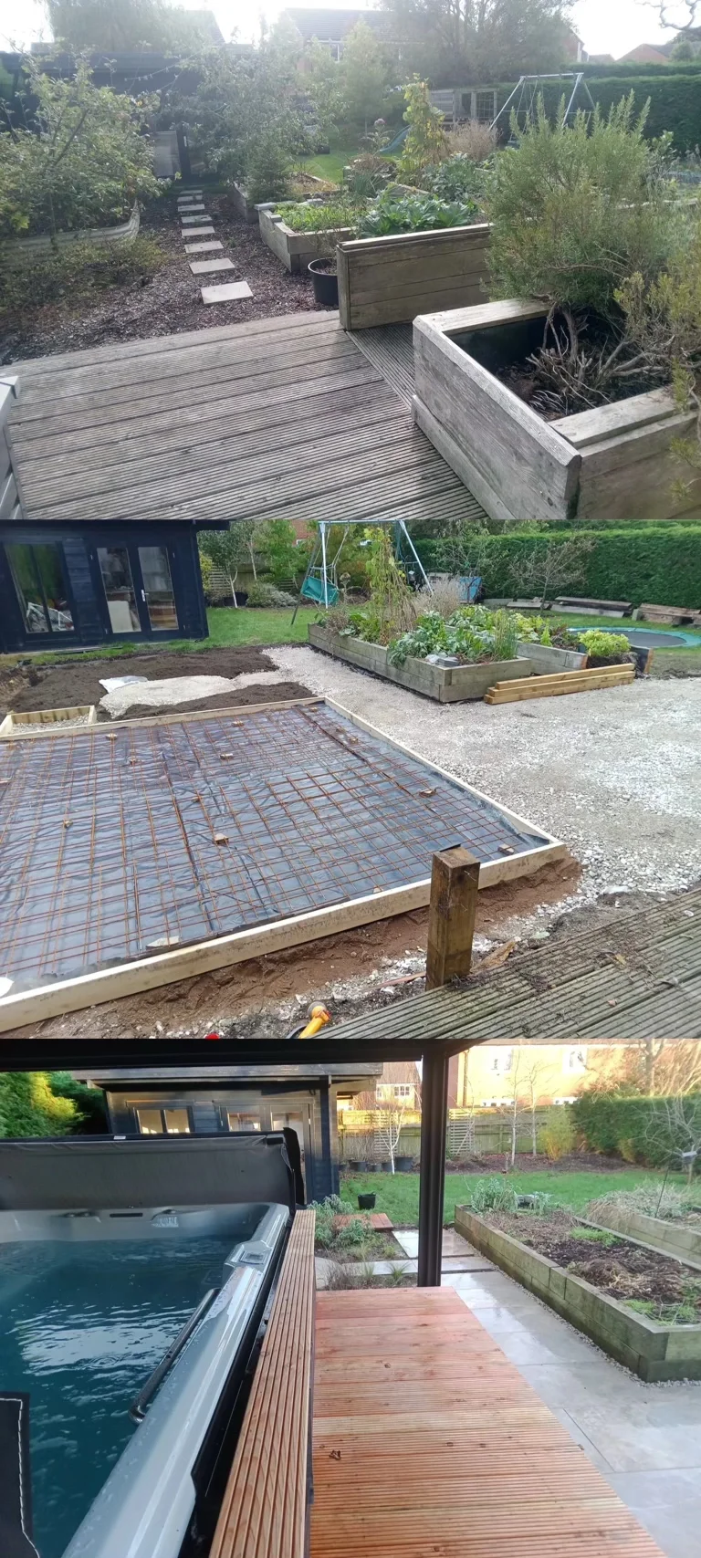 Sequence of garden landscaping from start to finish in Crewe