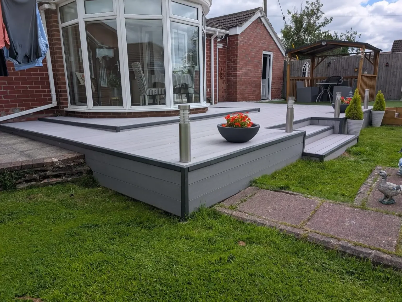 Technical composite decking installation near Sandbach