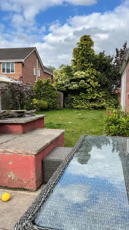Before garden transformation design and build in Leighton, Crewe.