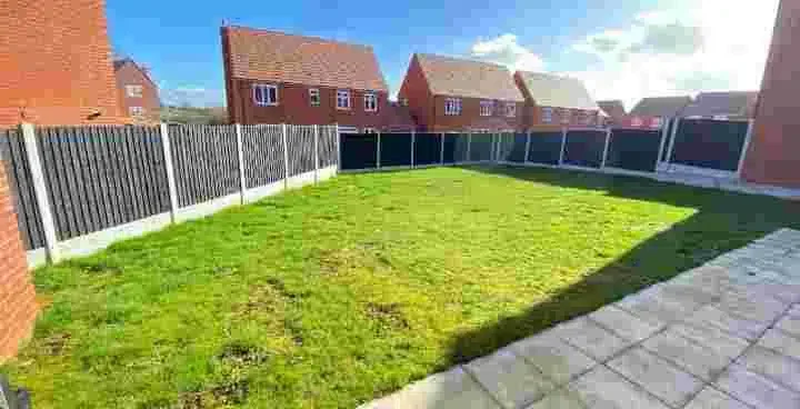 A new build garden on broad meadow park in sandbach before landscaping