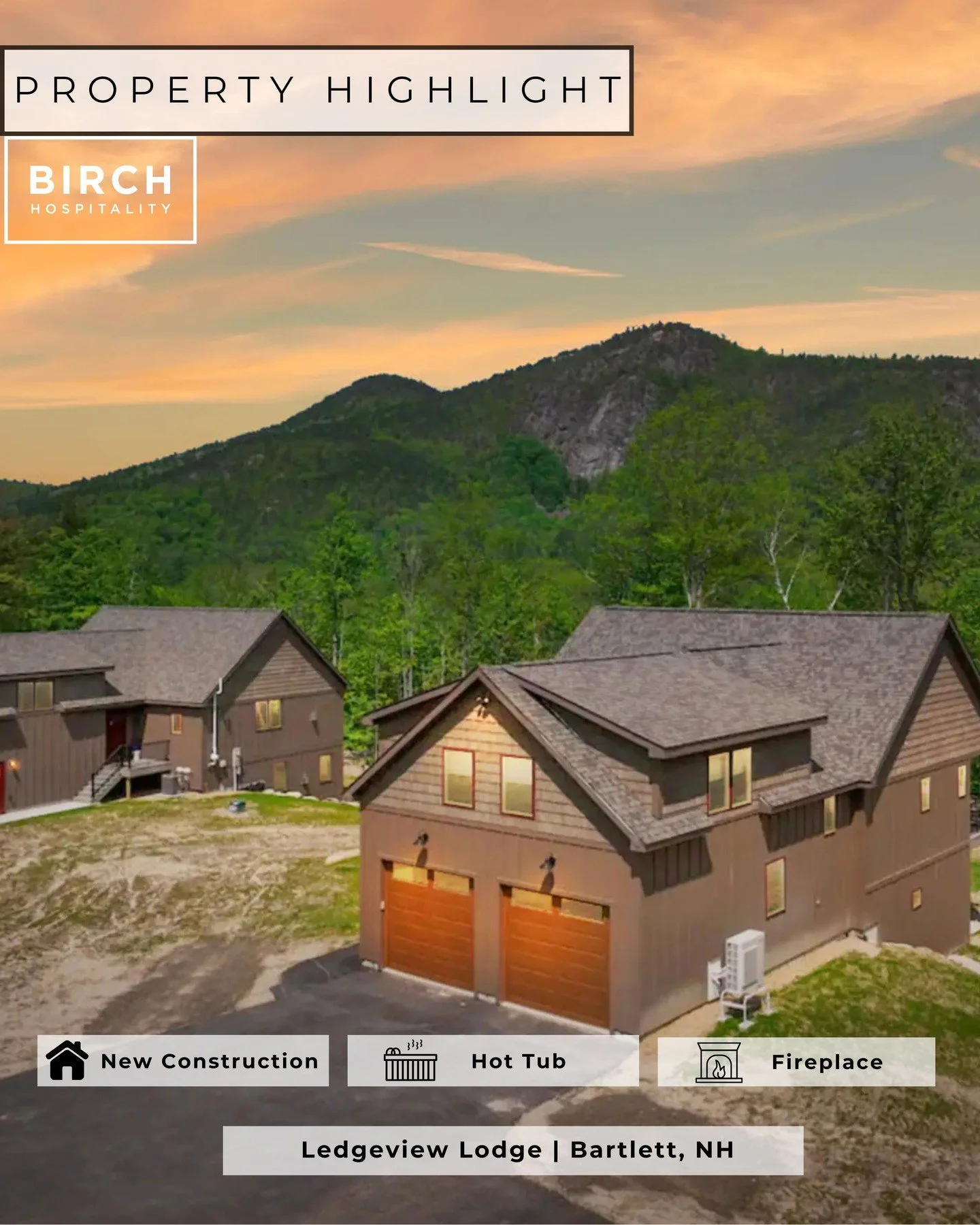 ✨ PROPERTY HIGHLIGHT! ✨

Welcome to Ledgeview Lodge. This brand new, beautifully designed retreat is tucked away in the heart of Bartlett, NH. A 4-bedroom, 3-bathroom mountain escape that's perfect for families and groups looking to relax, reconnect,