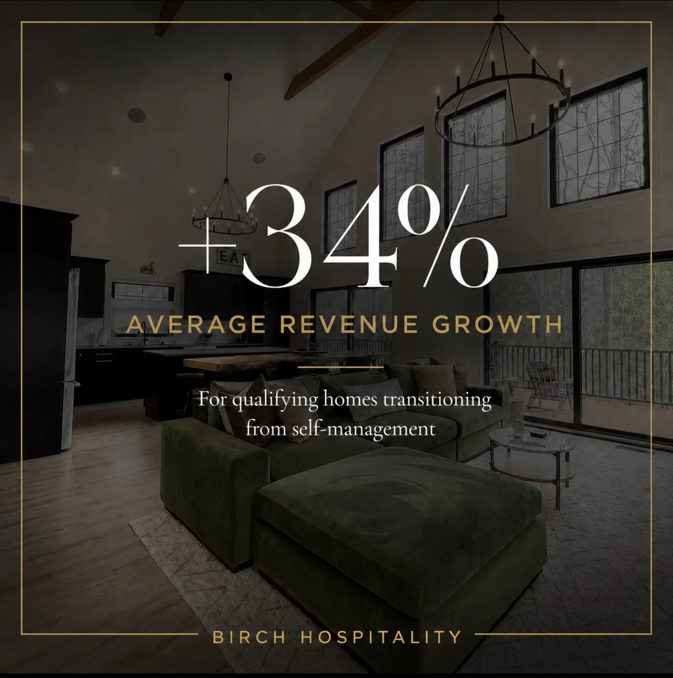 Behind every strong-performing vacation rental is a strategy built around the right numbers.

At Birch, we look beyond simply filling calendars. We focus on the complete picture: revenue growth, nightly rate, market performance, owner retention, and 