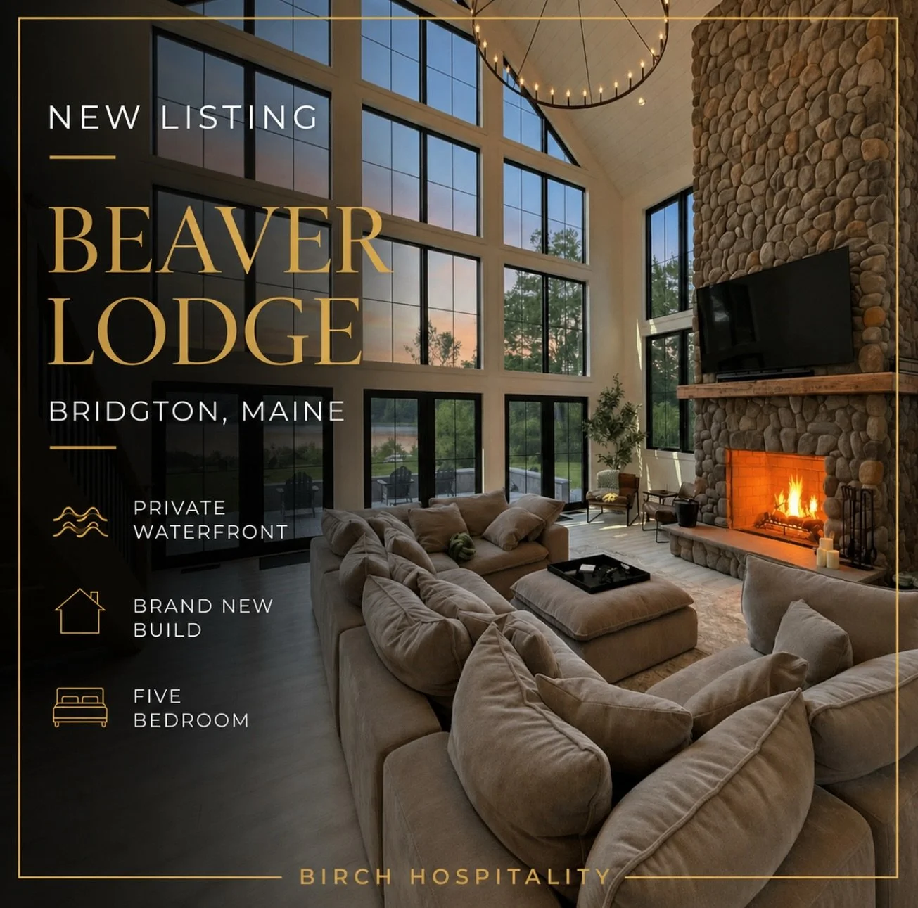 ✨ Introducing Beaver Lodge ✨

Welcome to one of the newest luxury waterfront escapes in Western Maine.

Nestled on the shores of Beaver Pond in Bridgton, this stunning new construction was designed for unforgettable gatherings. From soaring cathedral