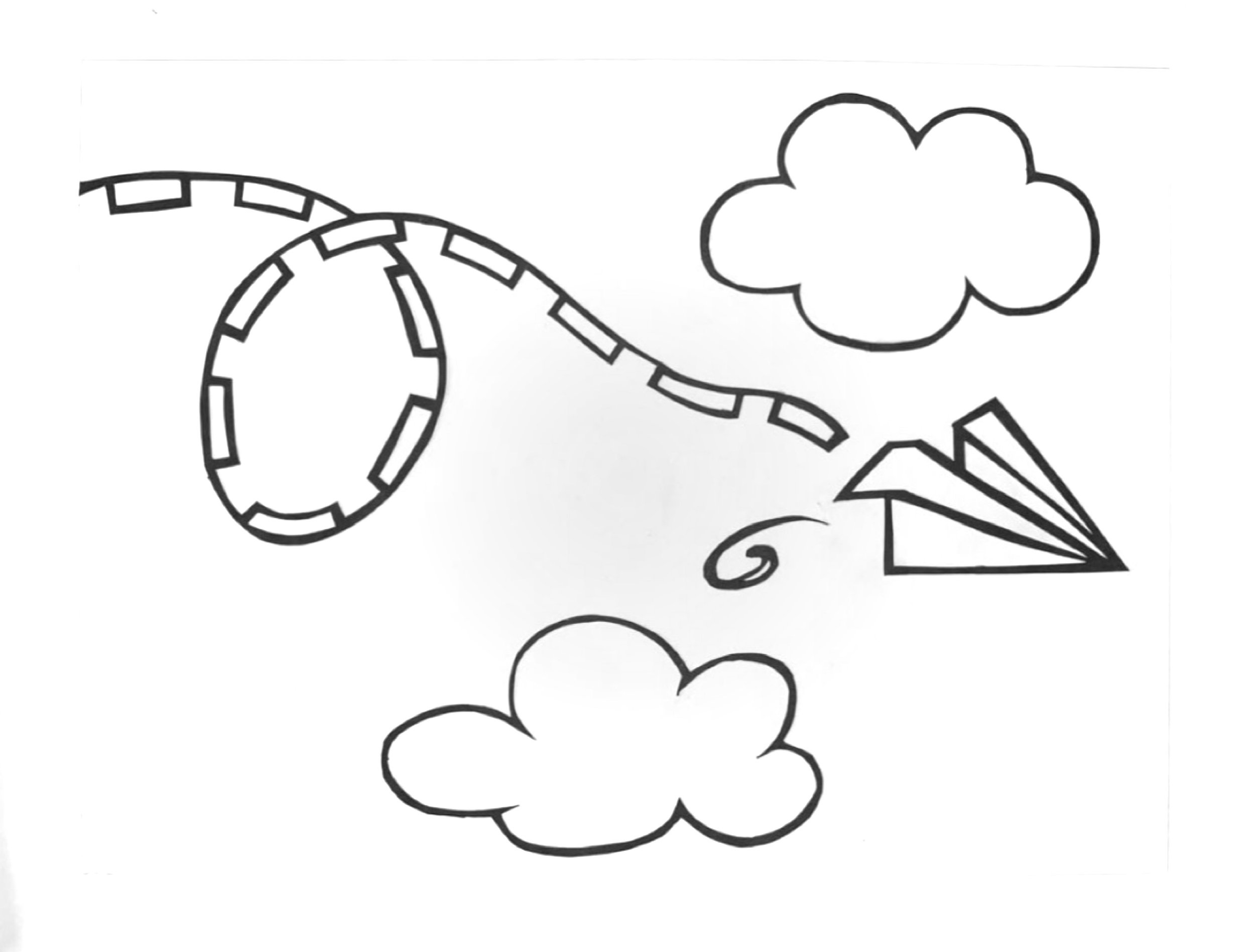Flying Paper AirPlane | Black Construction Paper | 2021