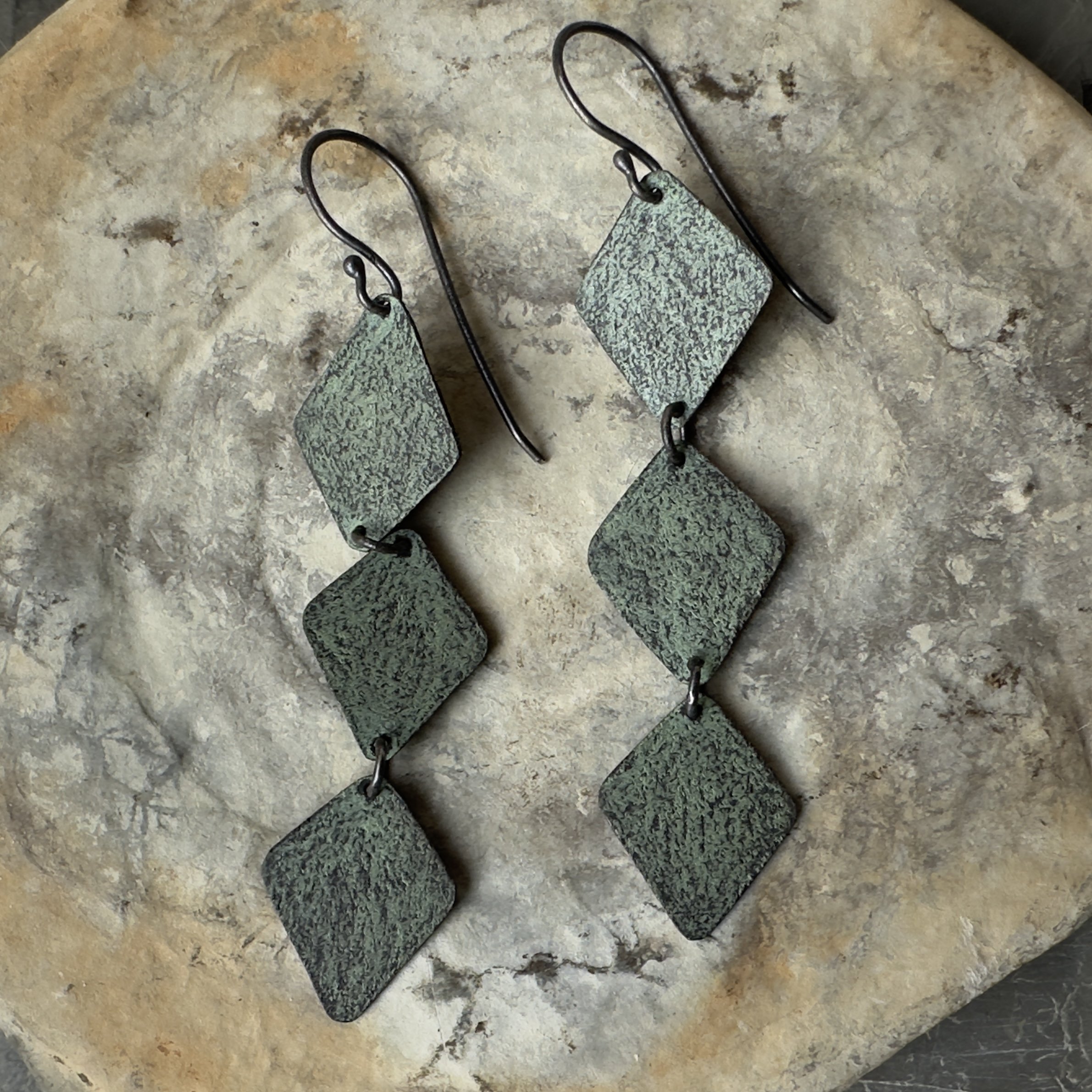 Colored Copper Dangle Earrings