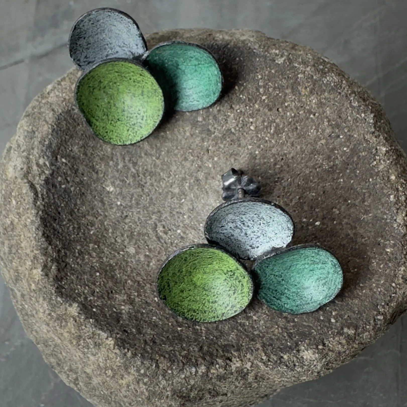 Colored Copper Stud Earrings