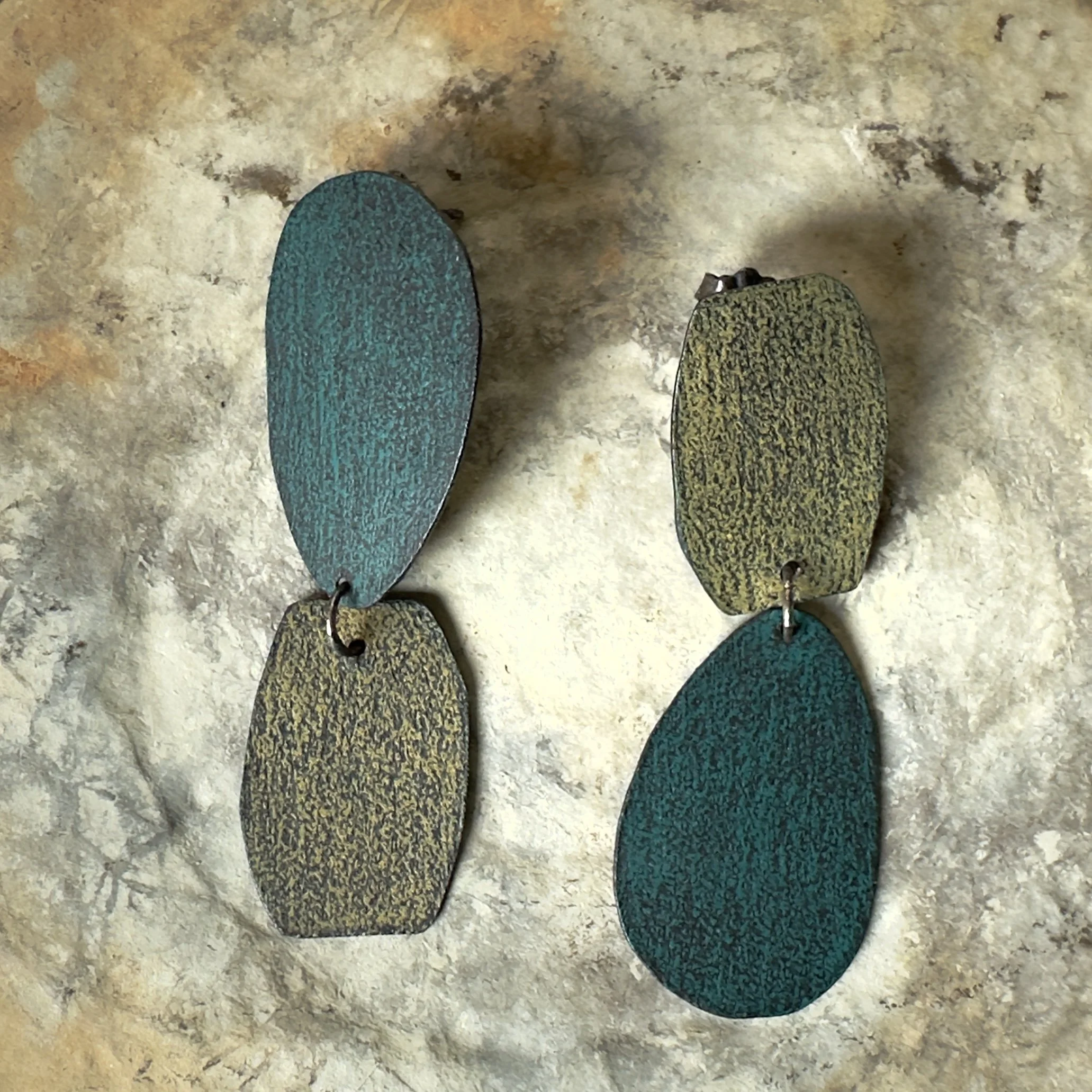 Colored Copper Earring Studs