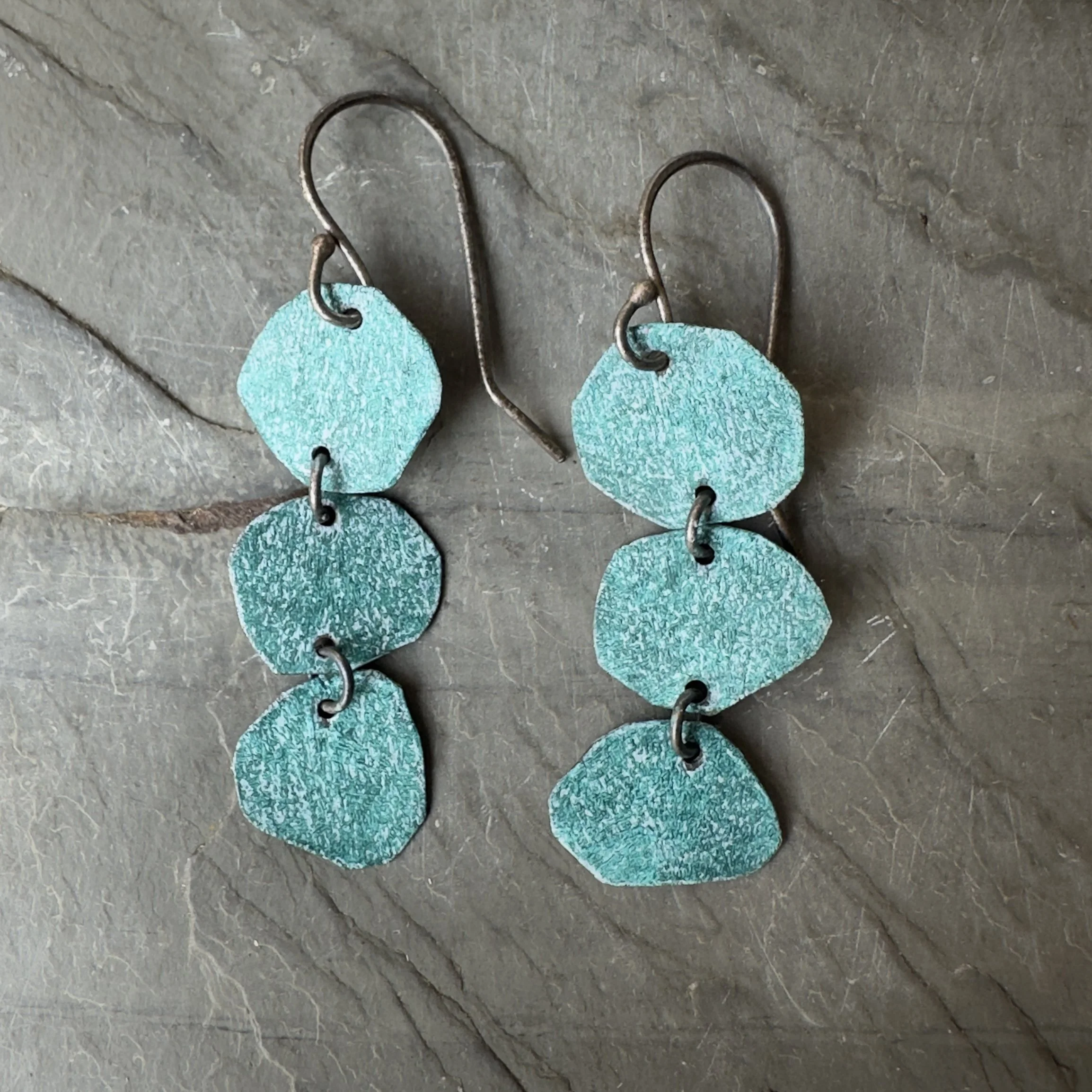 Colored Copper Dangle Earrings