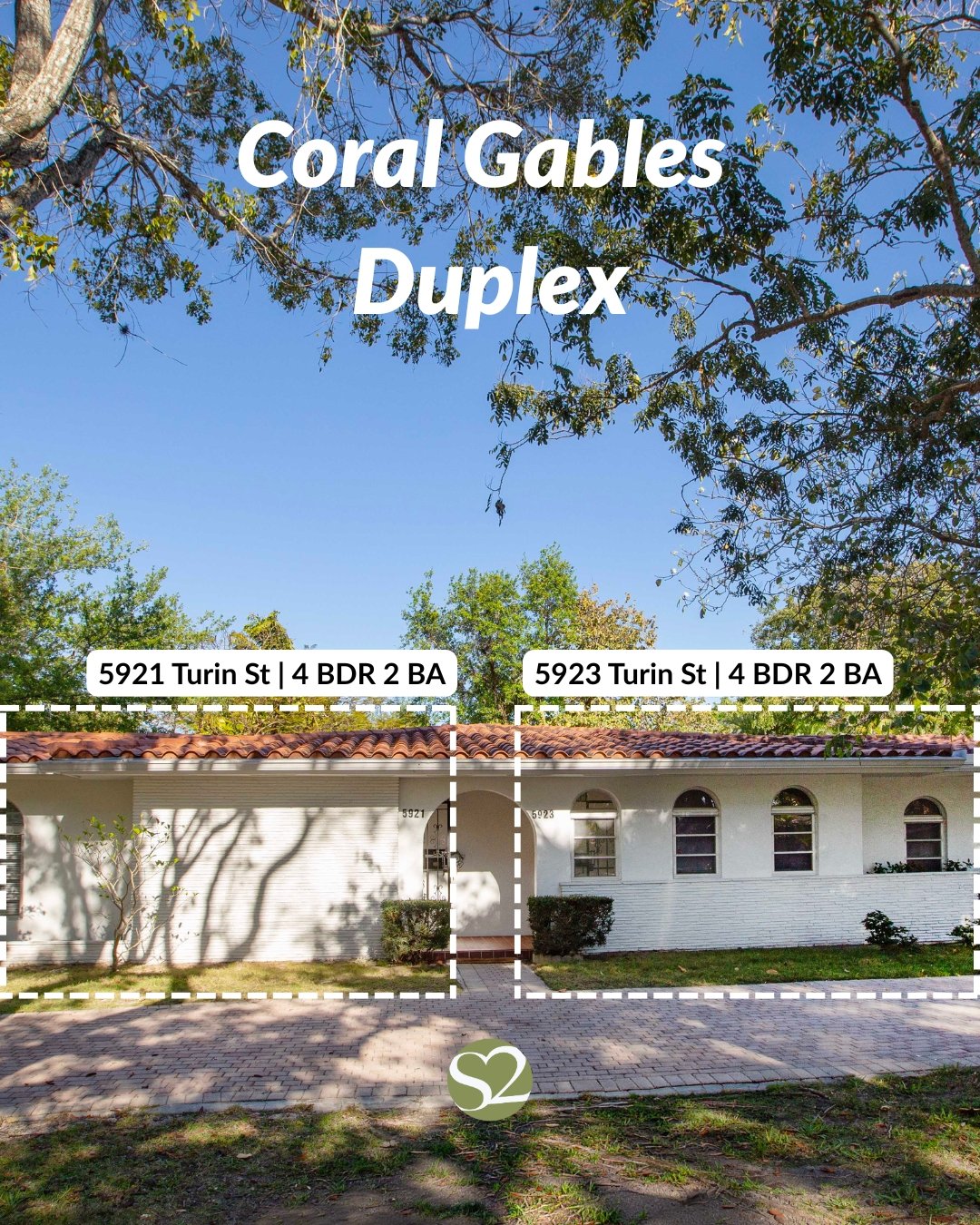 Fully rented, income-producing duplex-zoned property in Coral Gables on a 9,900 SF lot. Features two 4BR/2BA units. Each unit has it's own washer and dryer and patio space. Rare opportunity with limited duplex-zoned inventory in a prime location.

📍