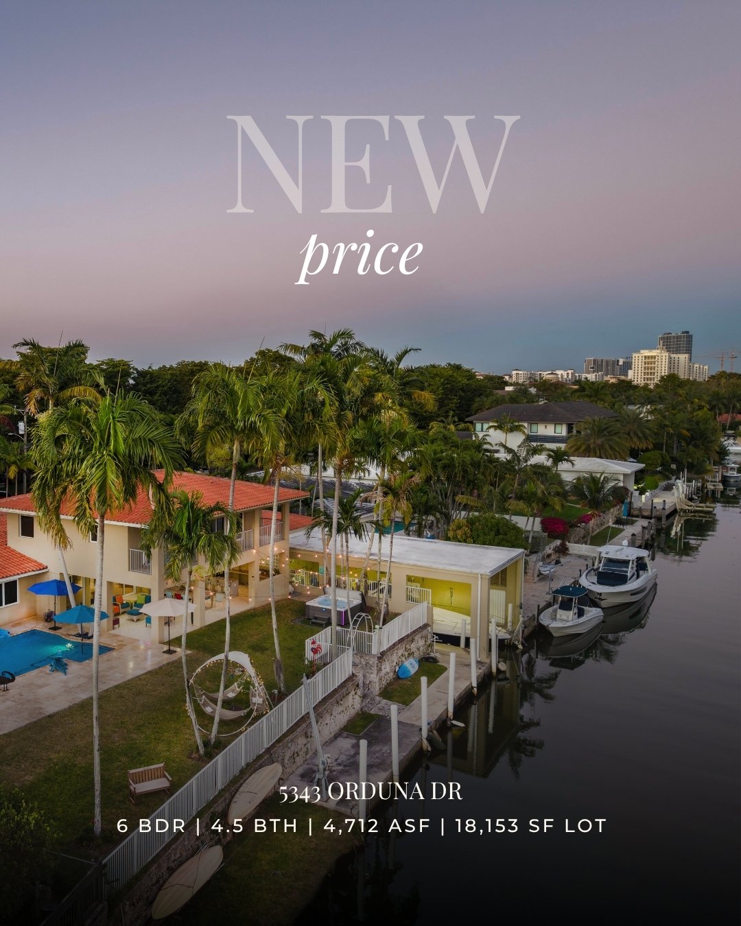 The only current listing on the Coral Gables Waterway with a boat house just got significantly more attractive. 132.5' of water frontage. 

*New price $6,998,000*